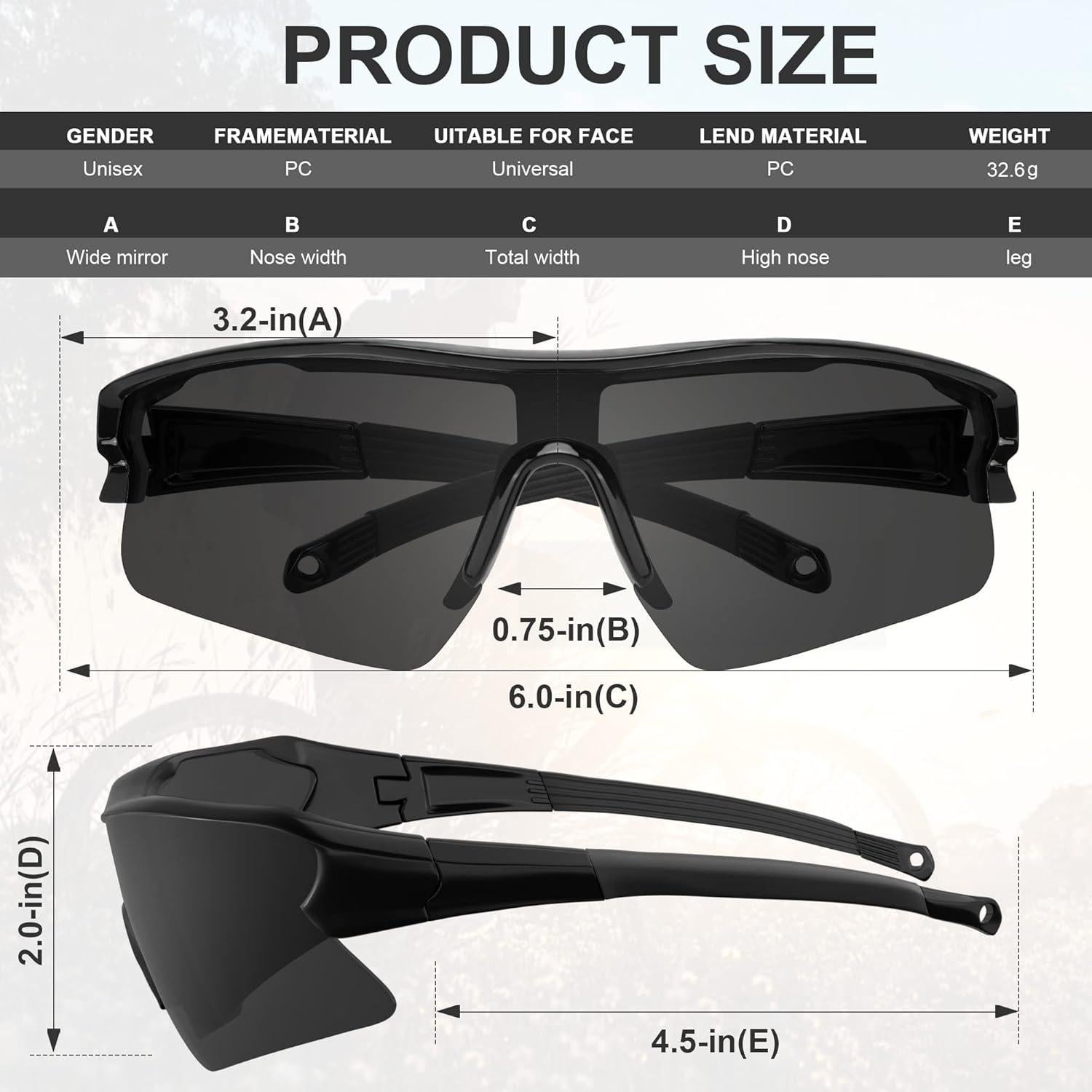 Gafas de Seguridad YENPK 6 Piezas Antirayaduras UV