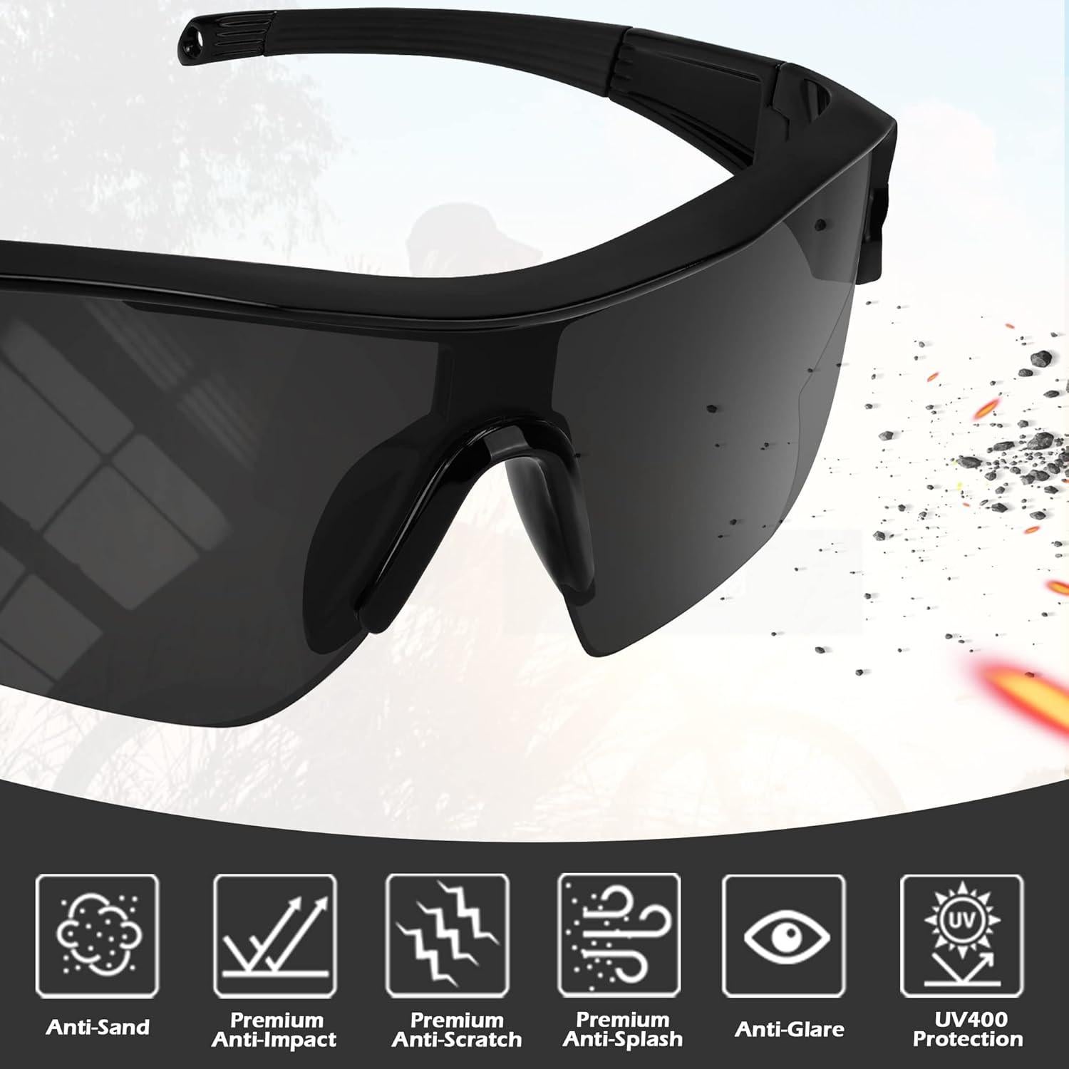 Gafas de Seguridad YENPK 6 Piezas Antirayaduras UV