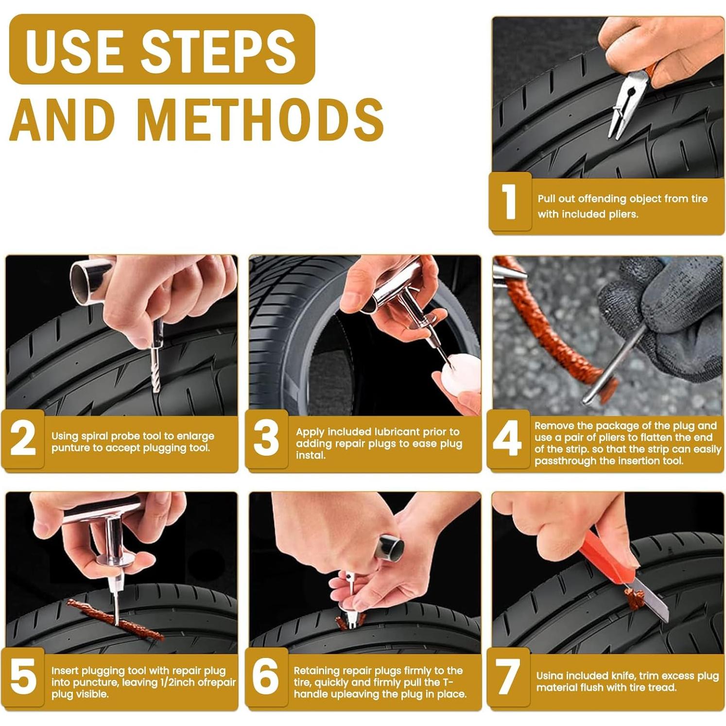 Kit de Reparación de Neumáticos ORCISH 70 Piezas Profesional