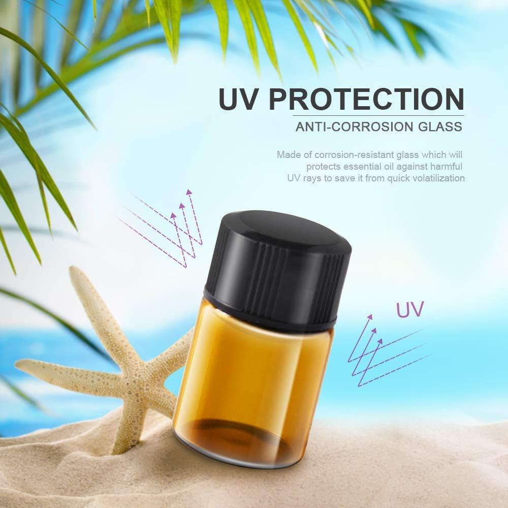 Botellas de Vidrio Ámbar Teenitor 36 Pcs 2 ml con Gotero