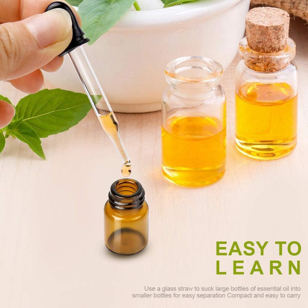 Botellas de Vidrio Ámbar Teenitor 36 Pcs 2 ml con Gotero