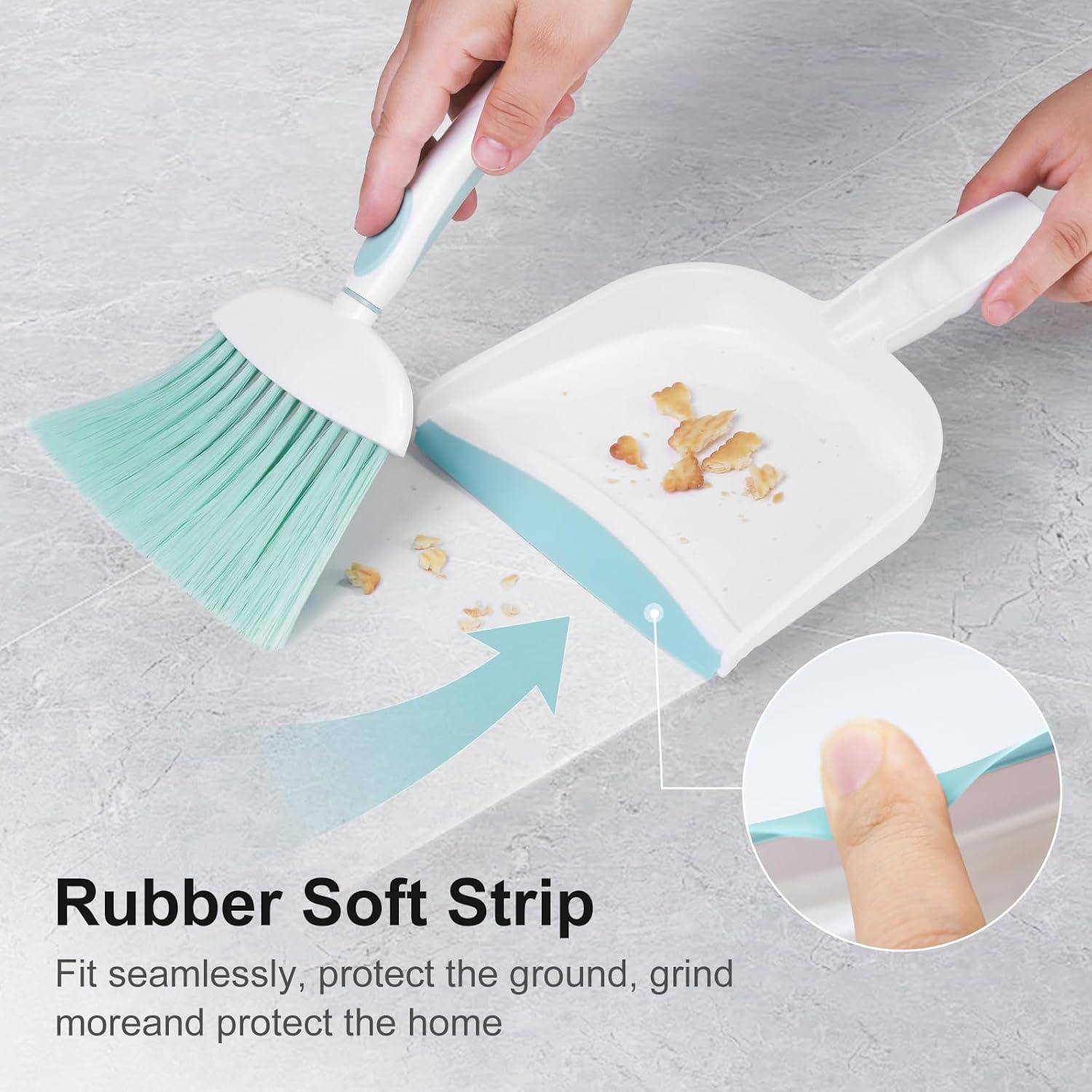 Juego de Escoba y Recogedor NACENA K063 Azul para Limpieza