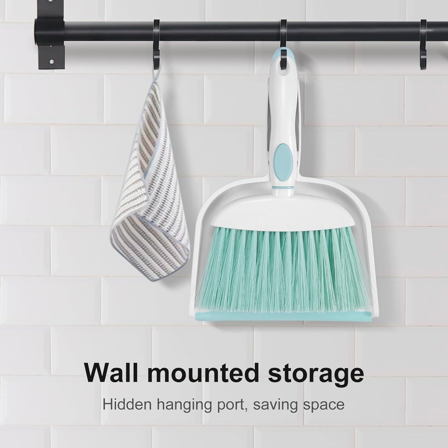 Juego de Escoba y Recogedor NACENA K063 Azul para Limpieza