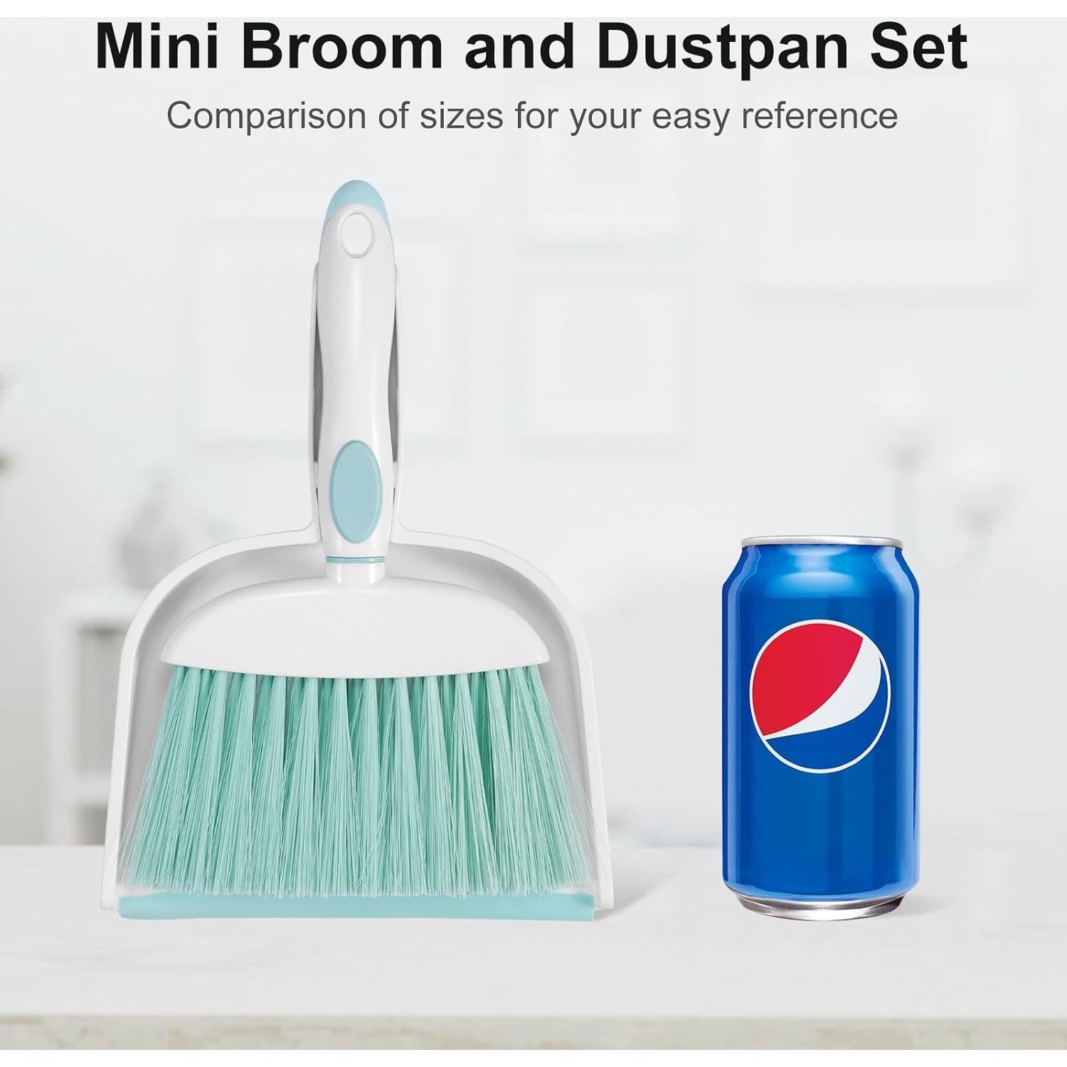 Juego de Escoba y Recogedor NACENA K063 Azul para Limpieza