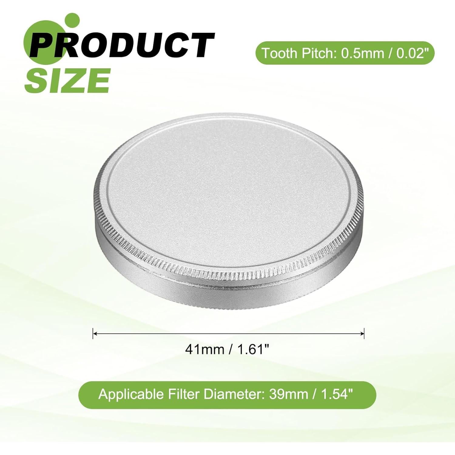 Tapa de Filtro de Lente PATIKIL 39mm Aluminio Plata