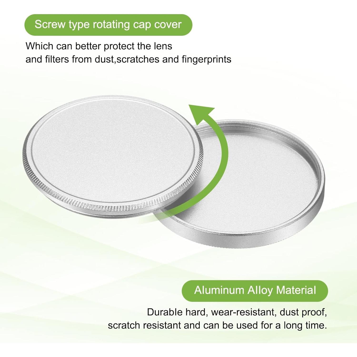 Tapa de Filtro de Lente PATIKIL 39mm Aluminio Plata