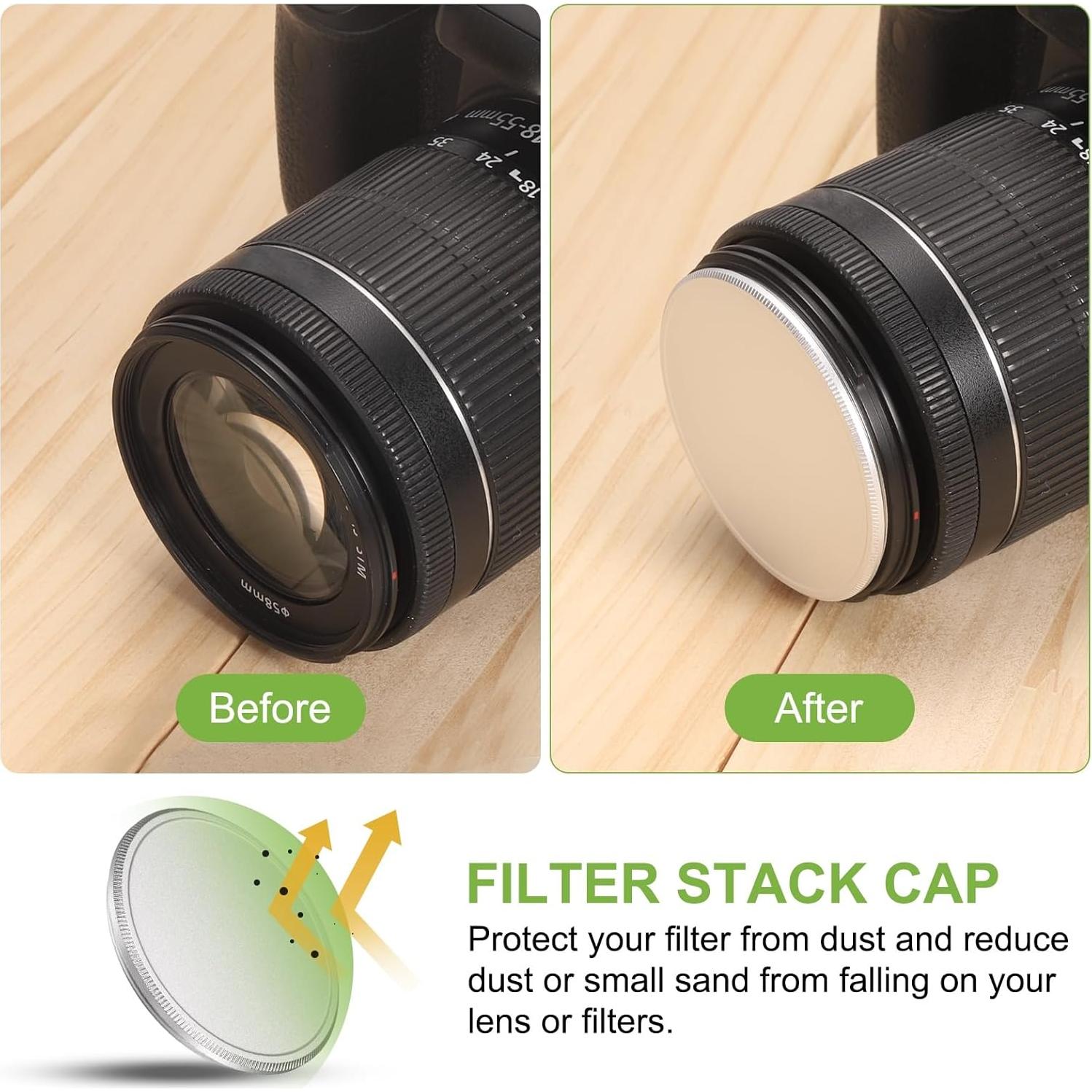 Tapa de Filtro de Lente PATIKIL 39mm Aluminio Plata