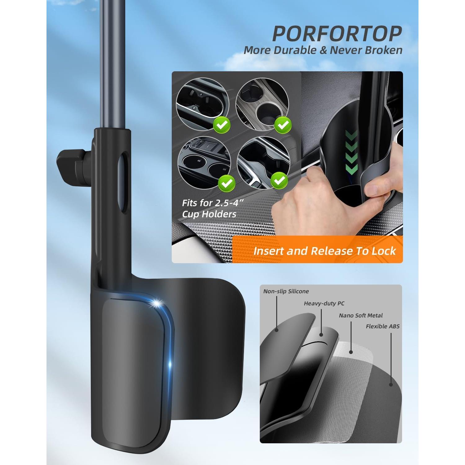 Soporte para Tableta en Portavasos 3 en 1 Porfortop