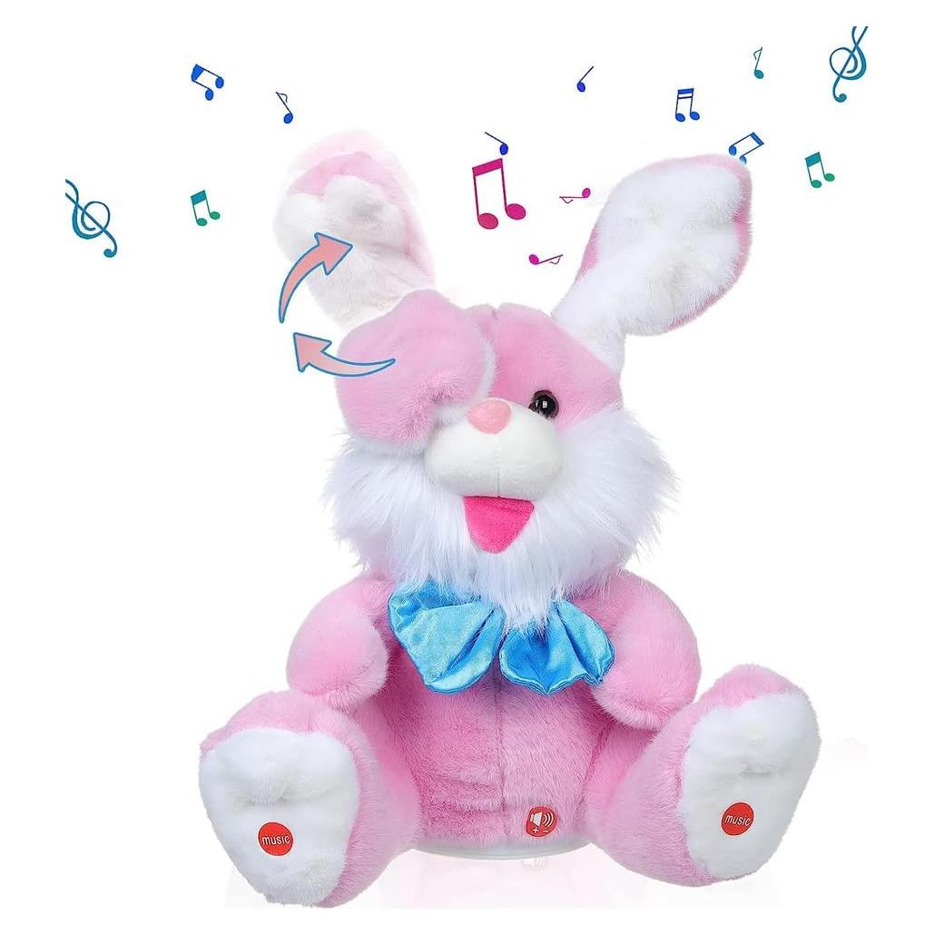 Juguete Musical Conejo de Peluche Adurello 30 cm Rosa