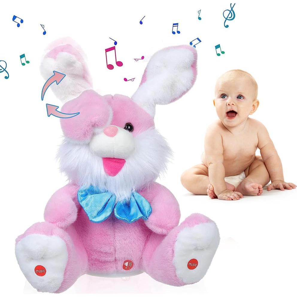 Juguete Musical Conejo de Peluche Adurello 30 cm Rosa