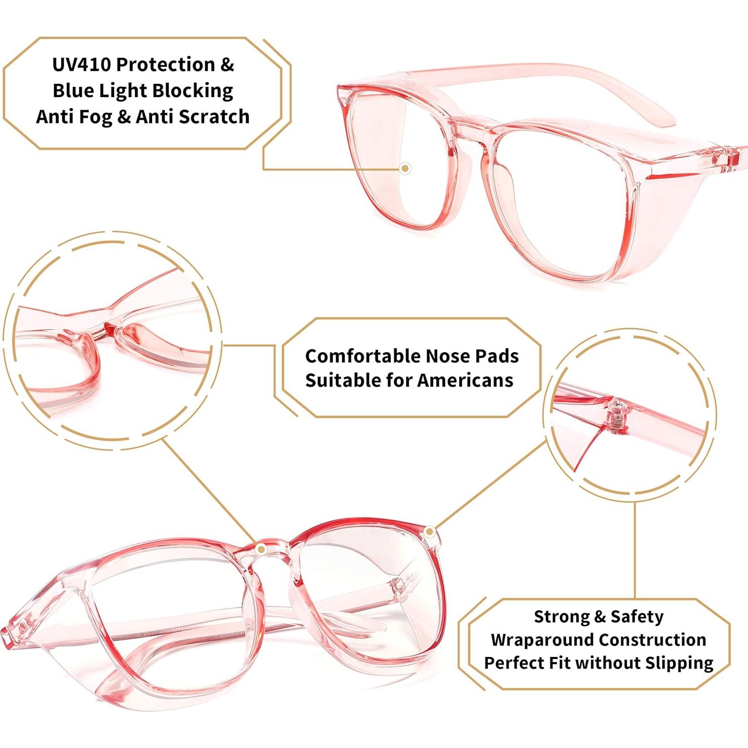 Gafas de seguridad Alsenor Rosa Anti Niebla UV y Luz Azul