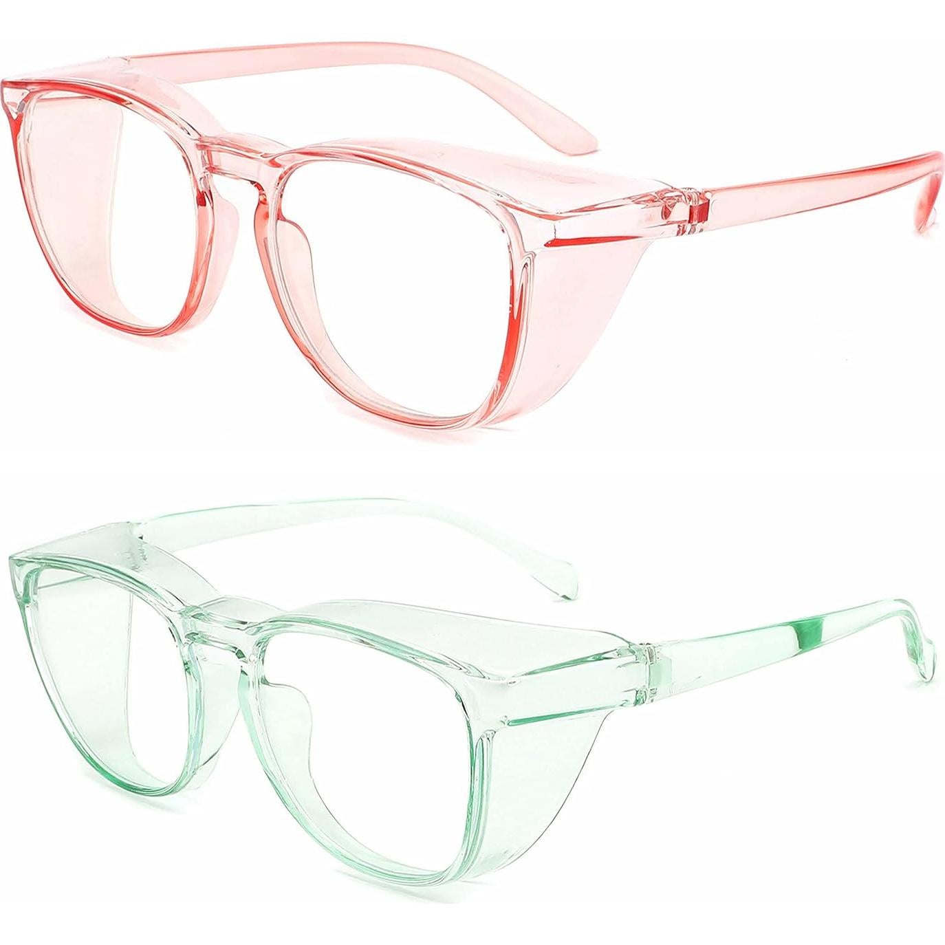 Gafas de seguridad Alsenor UV y luz azul 2 paquetes Rosa + Jade