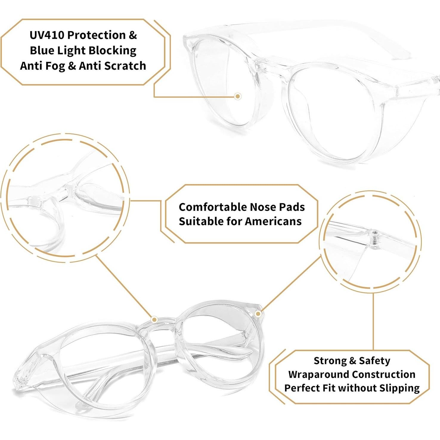 Gafas de seguridad Alsenor redondas transparentes UV y luz azul
