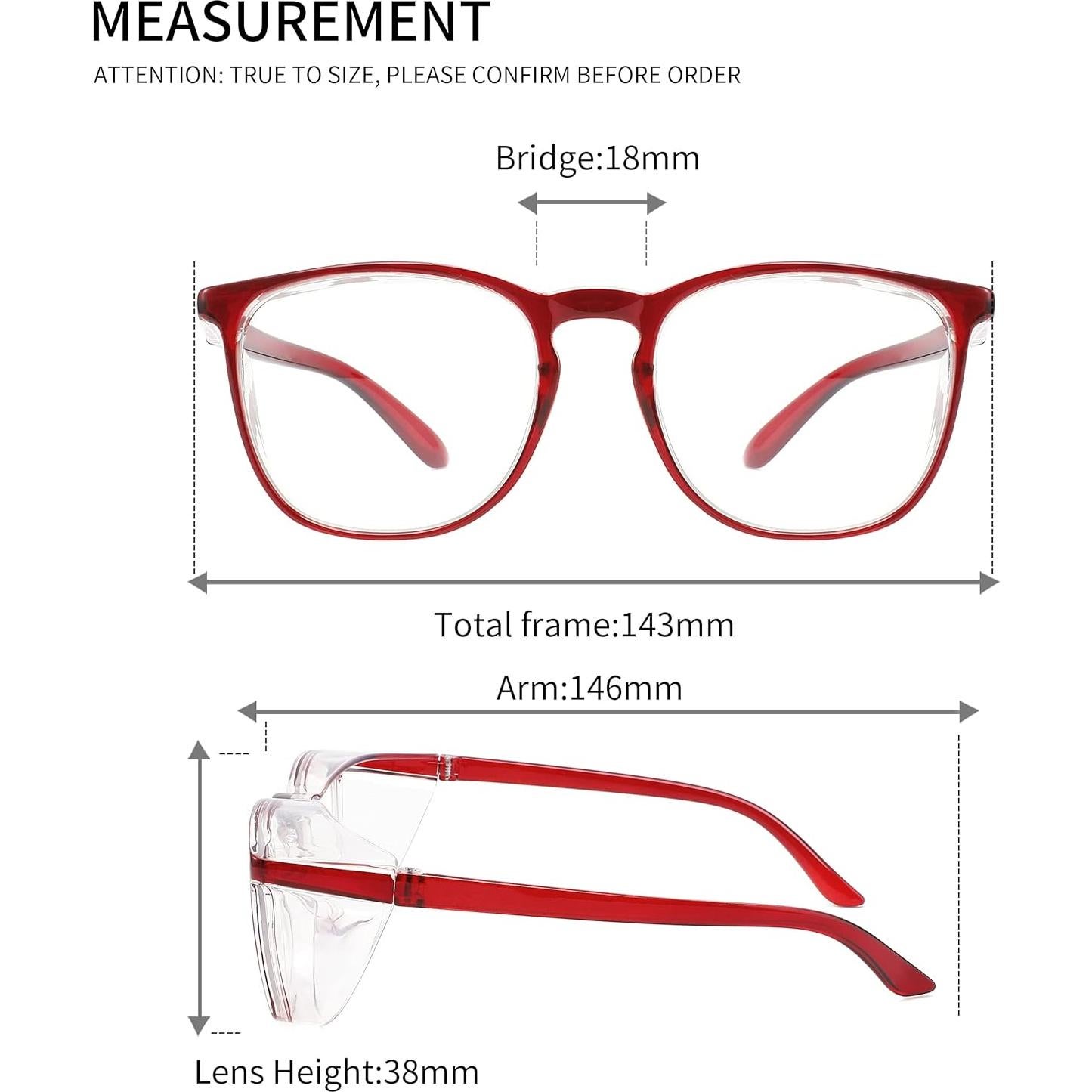 Gafas de Seguridad Alsenor Rojo Antiempañante UV Azul