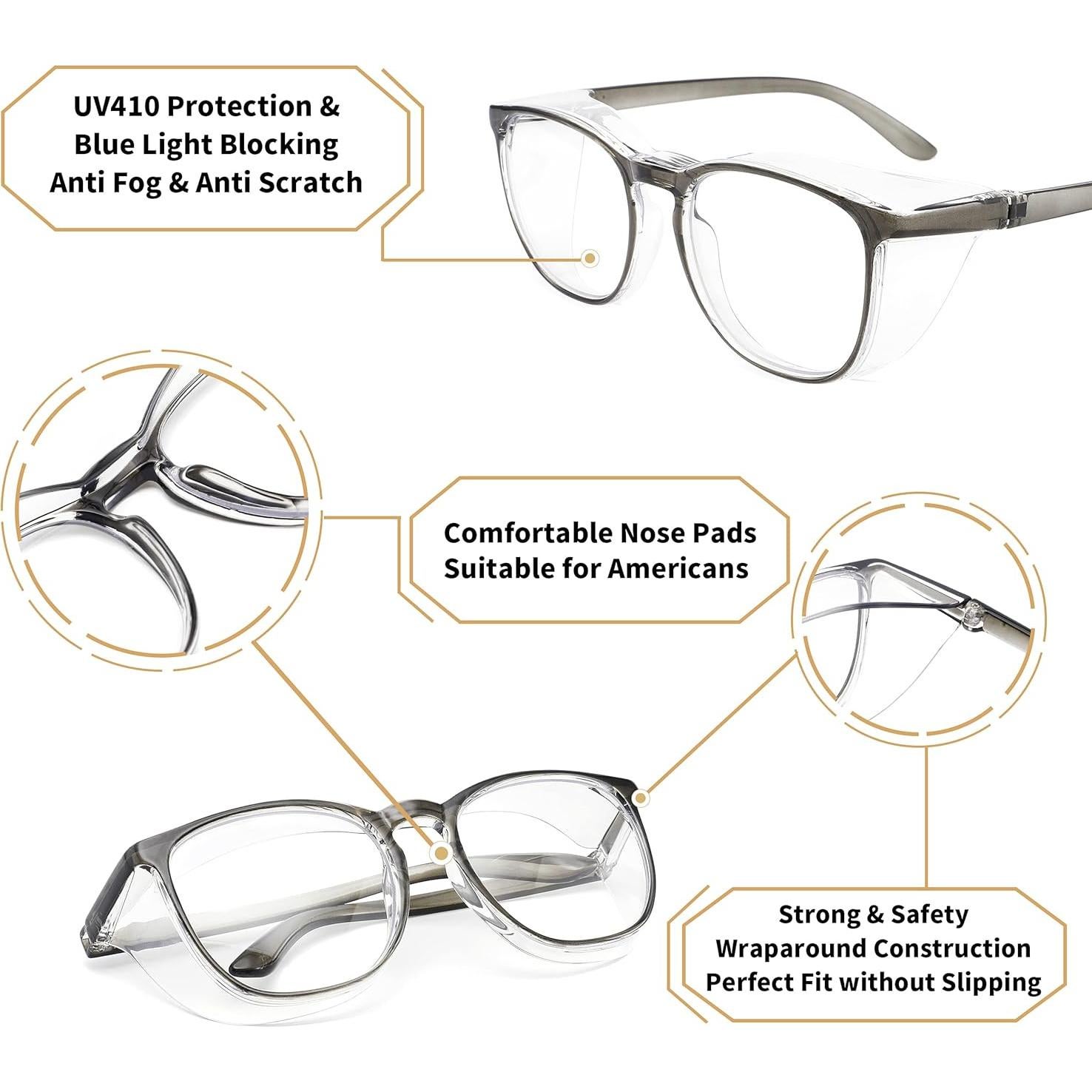 Gafas de seguridad Alsenor Anti Vaho UV Luz Azul Unisex