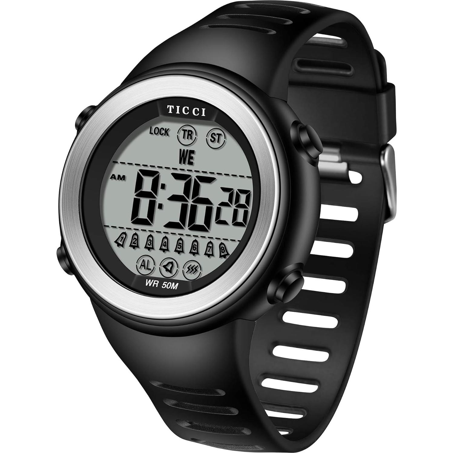 Reloj de Alarma Vibrante TICCI Unisex Impermeable 8 Alarmas