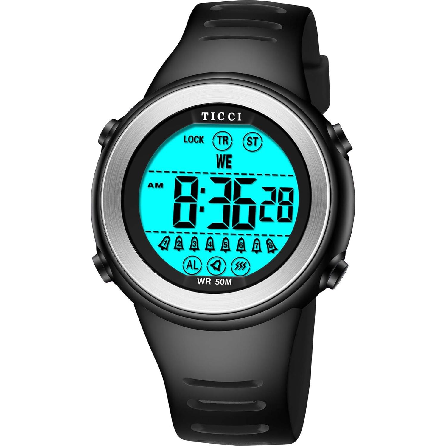 Reloj de Alarma Vibrante TICCI Unisex Impermeable 8 Alarmas