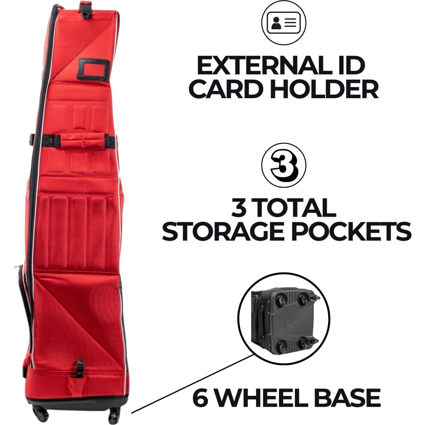 Funda de Viaje Izzo Golf High Roller 134,6 cm Roja/Blanca