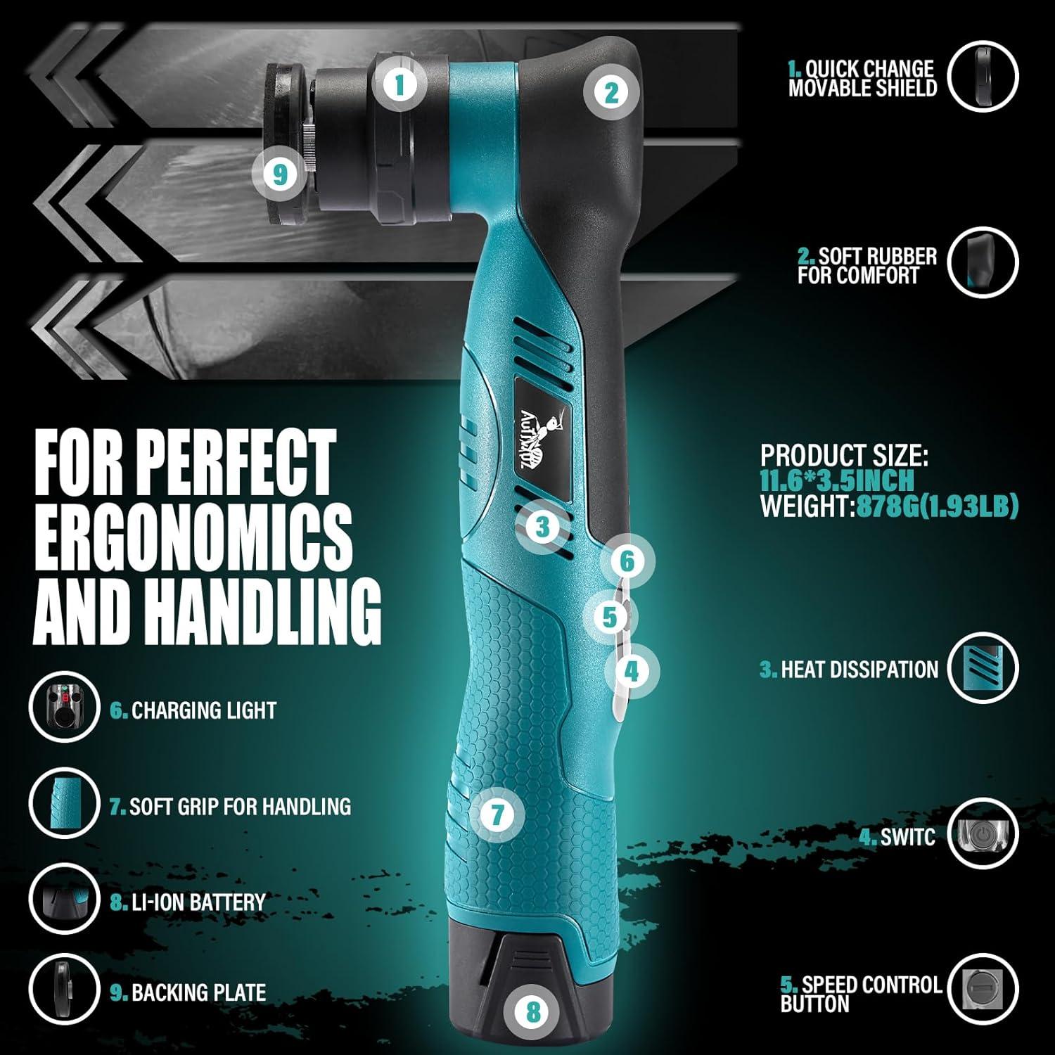 Pulidora Mini Inalámbrica AUTIWOZ KIT 1 12V 6 Velocidades