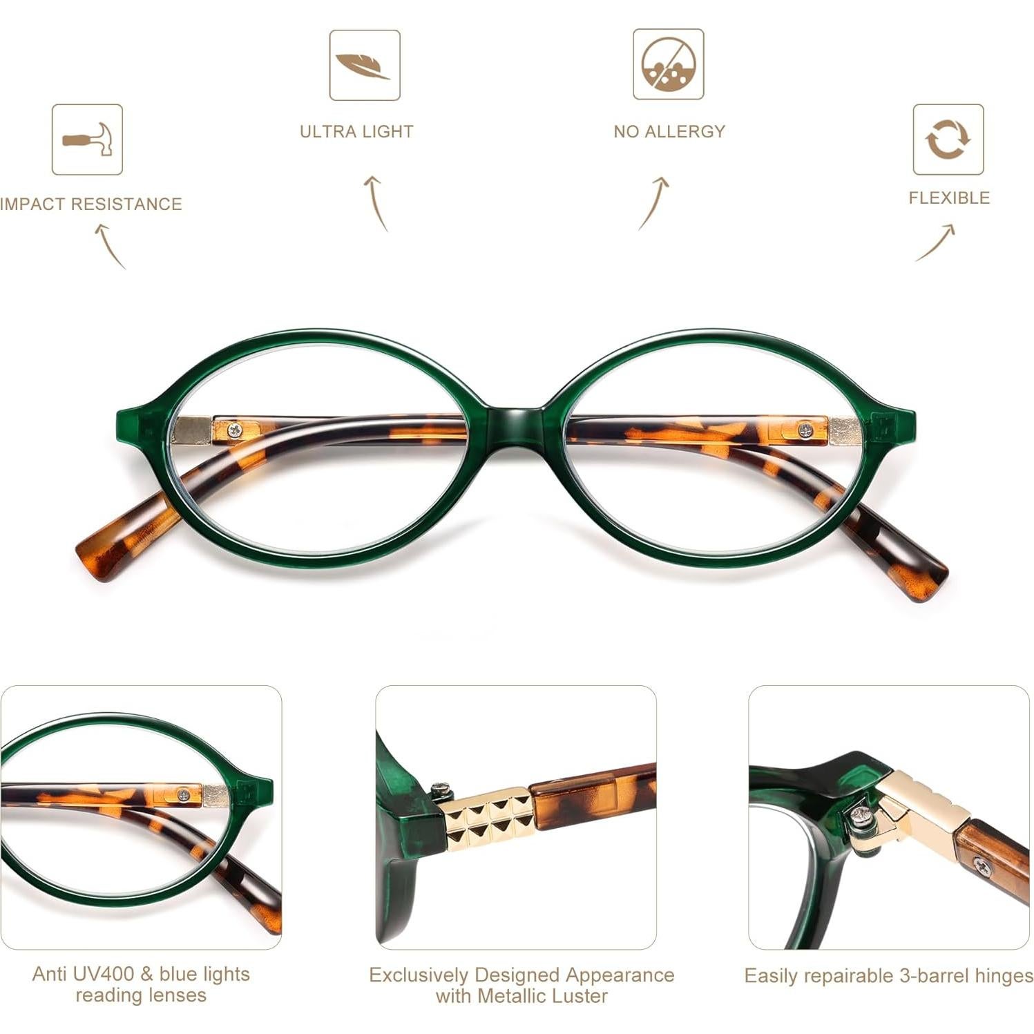 Gafas de lectura AMOMOMA con bloqueo de luz azul - 3 unidades