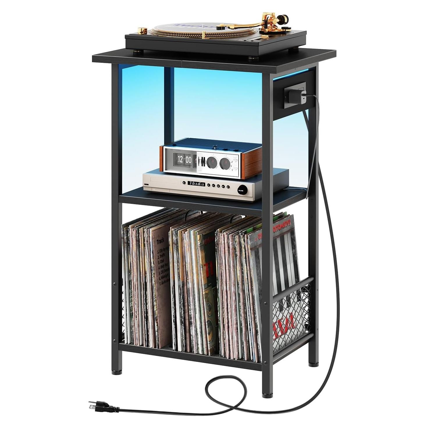 Soporte para Tocadiscos HOOBRO BB06UDRS01 con Estación de Carga y LED