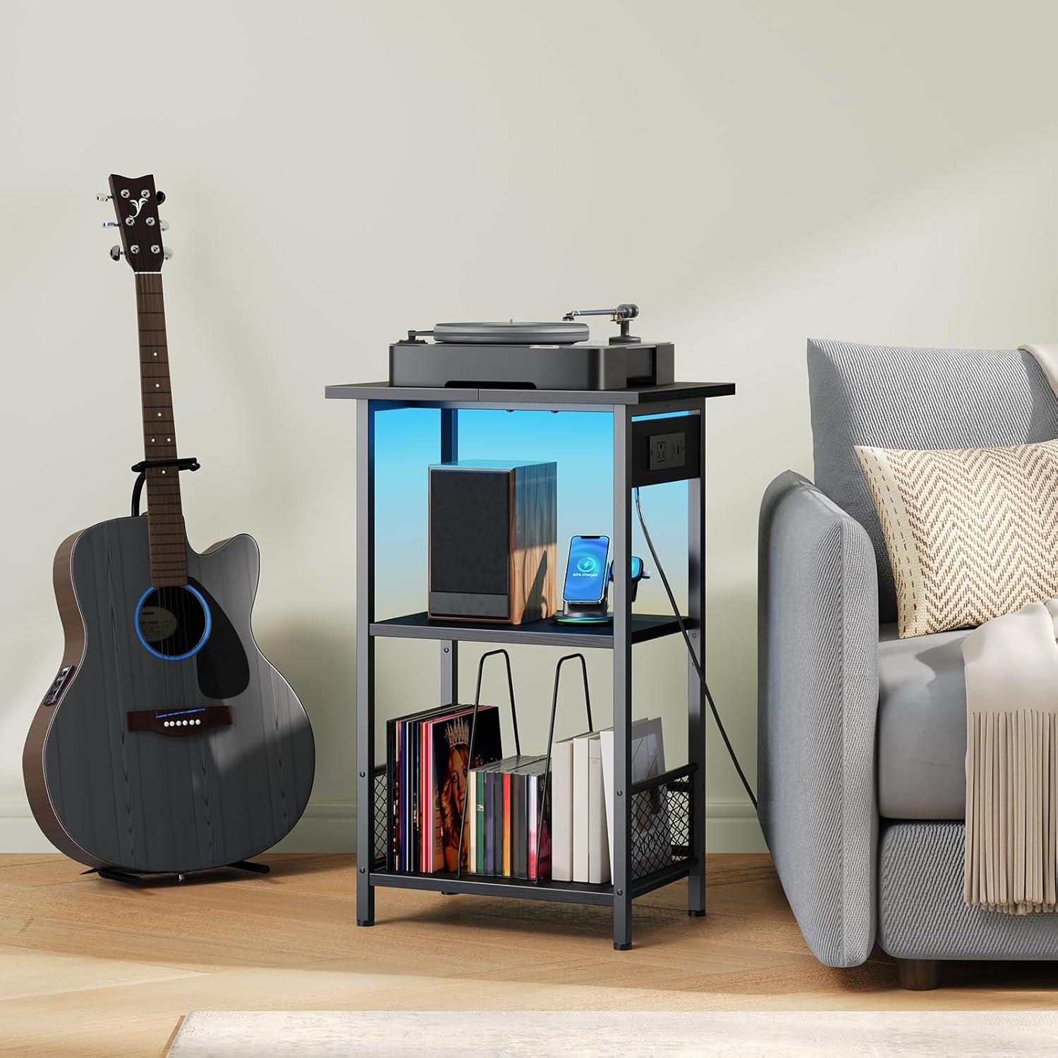 Soporte para Tocadiscos HOOBRO BB06UDRS01 con Estación de Carga y LED