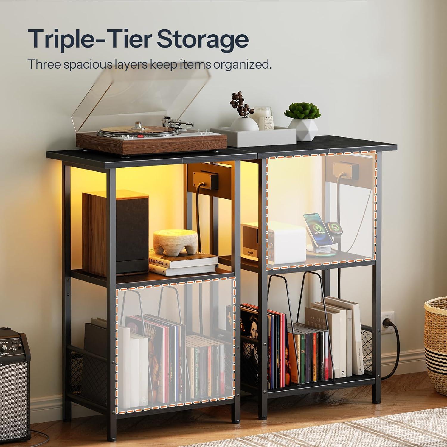 Soporte para Tocadiscos HOOBRO BB06UDRS01 con Estación de Carga y LED