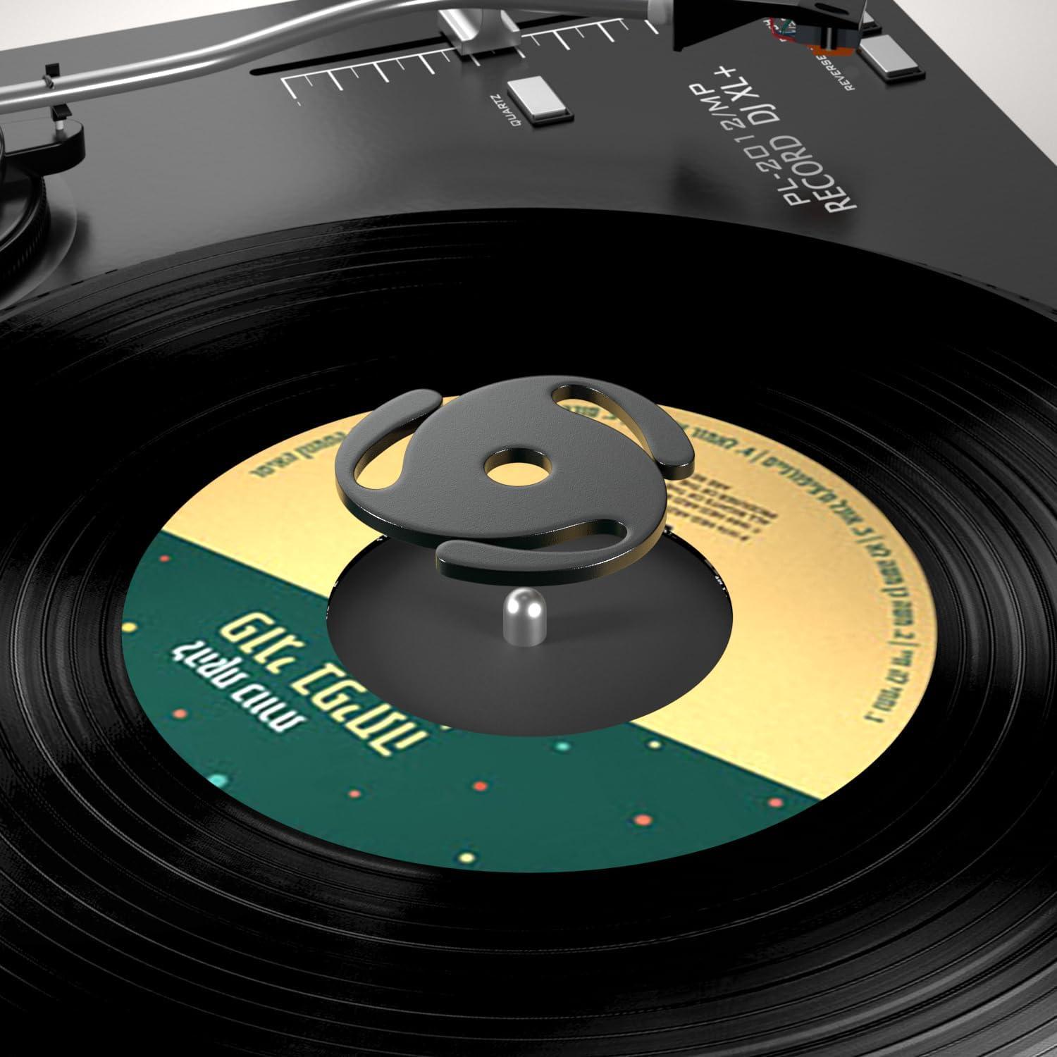 Adaptador de disco de 45 RPM Facmogu - Aluminio Negro