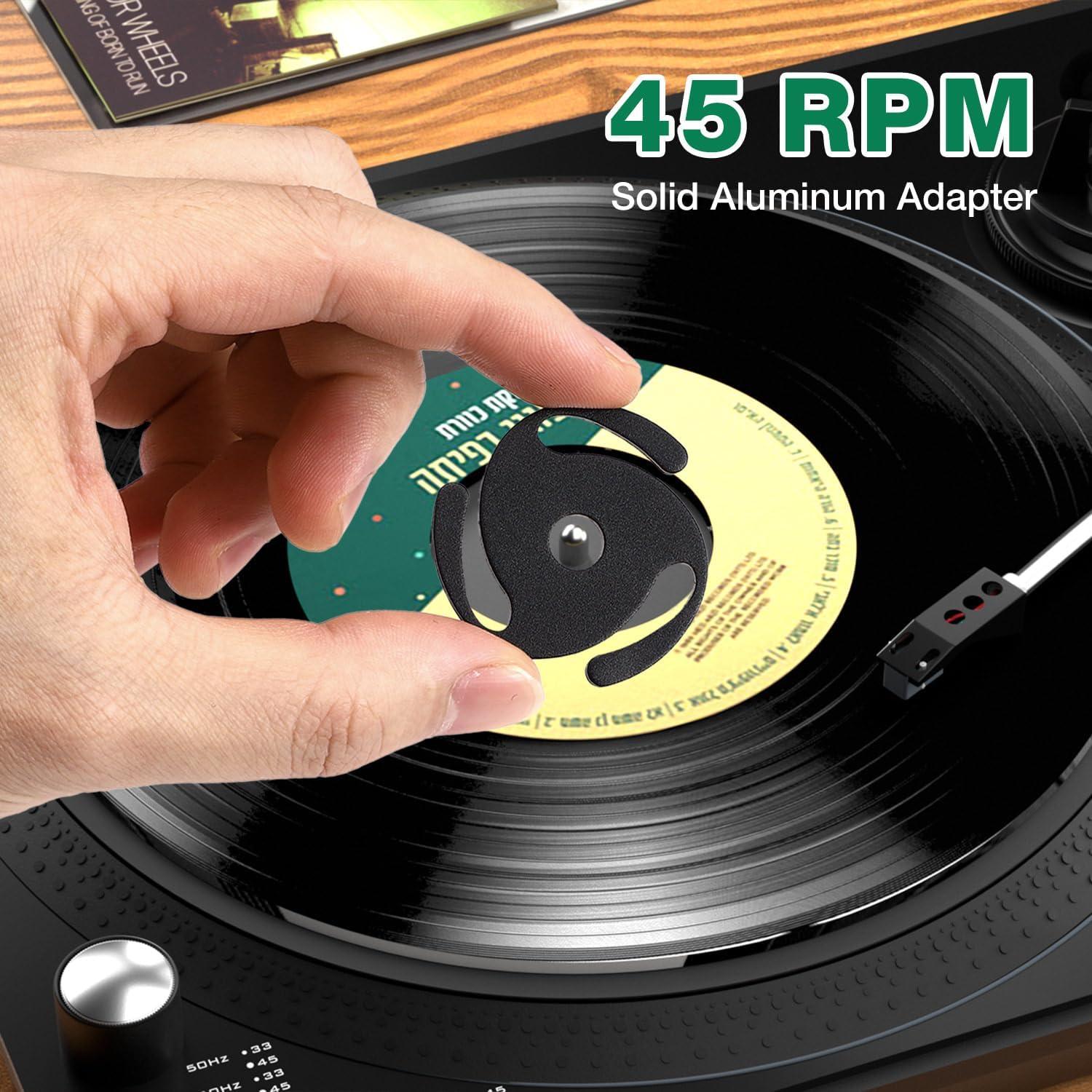 Adaptador de disco de 45 RPM Facmogu - Aluminio Negro