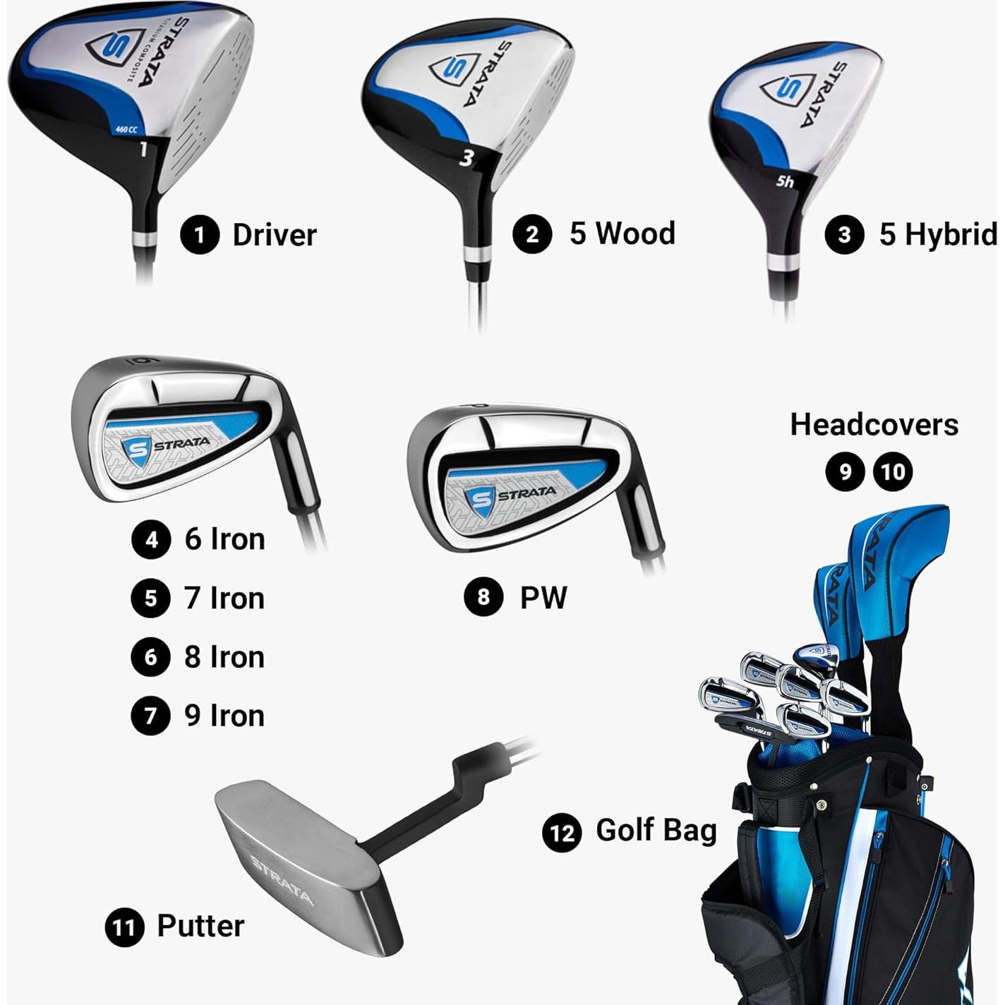 Conjunto Completo Callaway Strata Intro 9 Piezas Golf