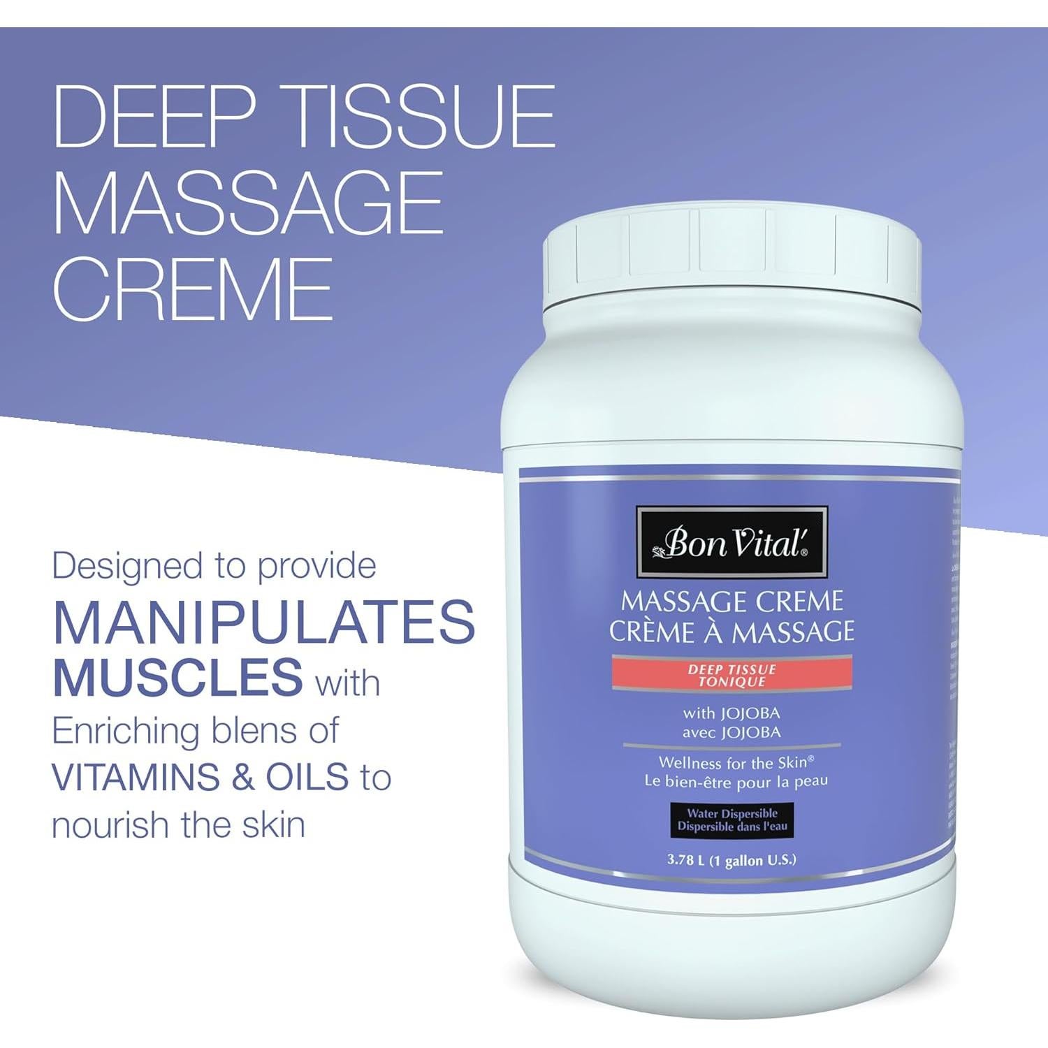Crema de Masaje Bon Vital 3.785L Tejido Profundo Relajante