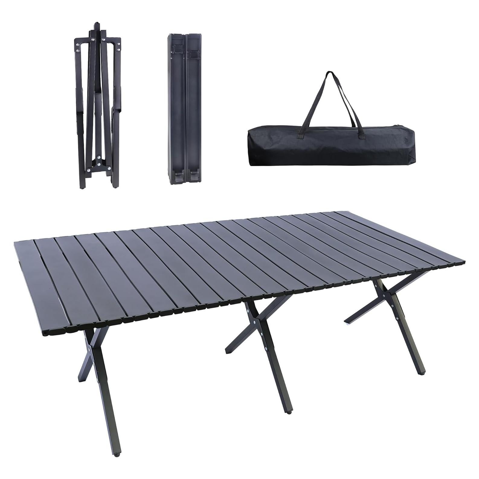 Mesa Plegable MAKELEN 119x60 cm para Exterior Negra