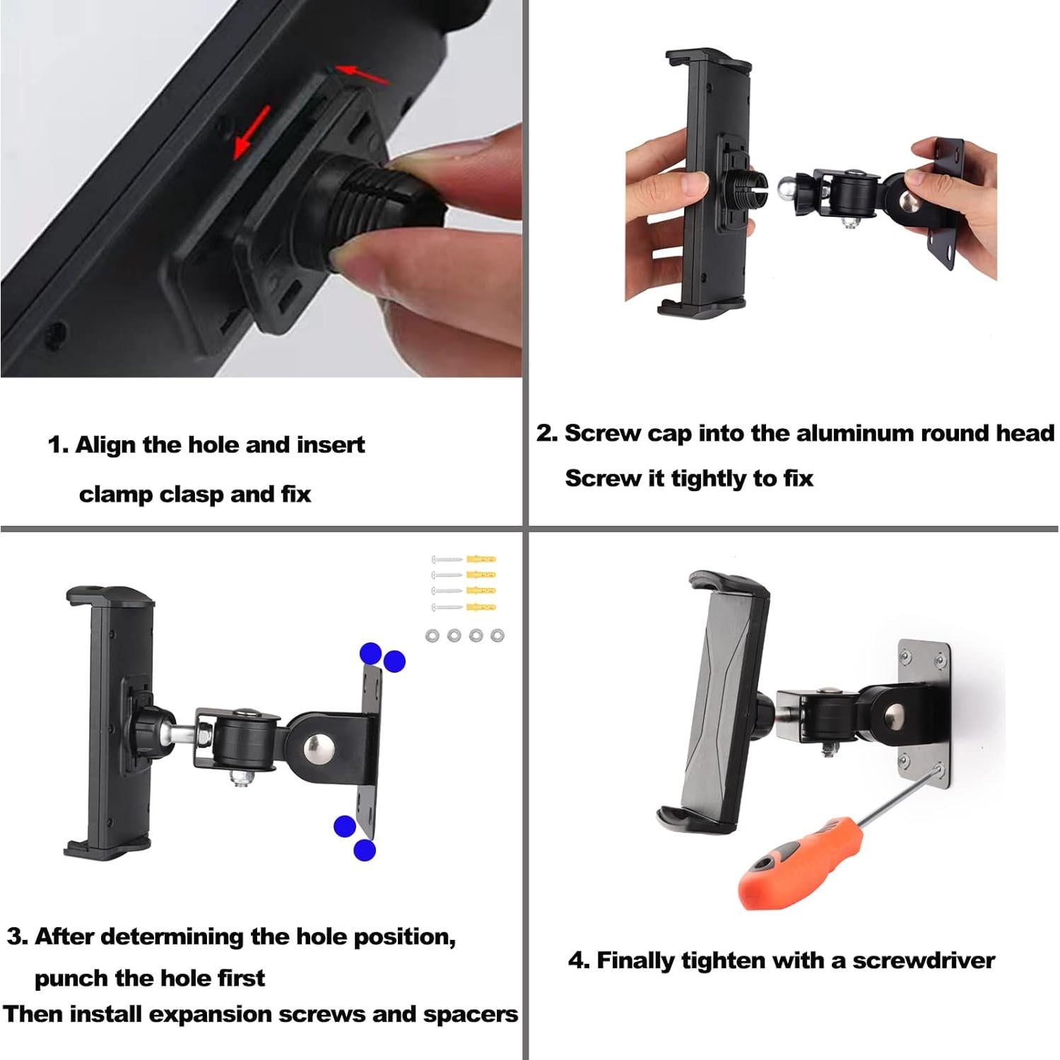 Soporte de Pared para Tabletas GSRUAN 17x8 cm Rotación 360°