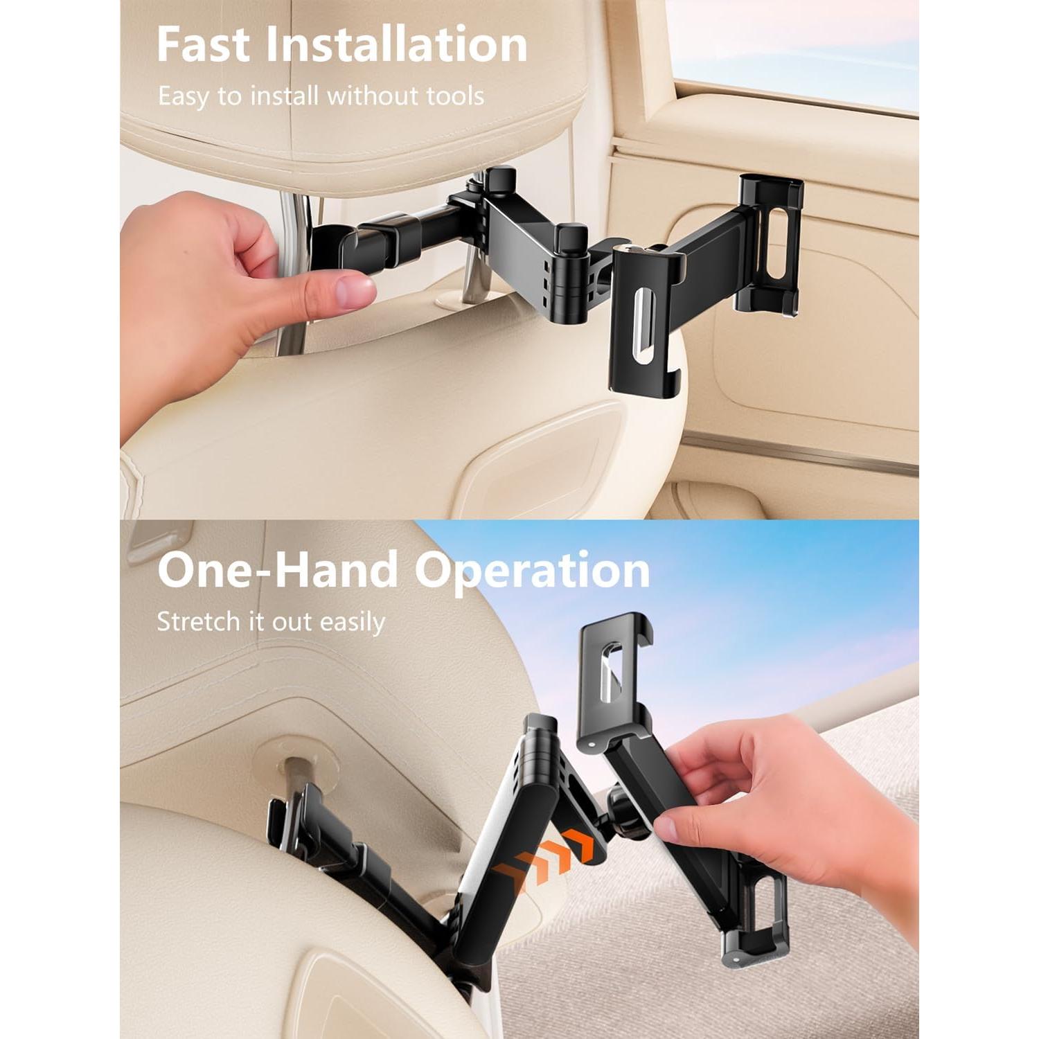 Soporte para Tablet BKWITY para Reposacabezas de Coche 360°
