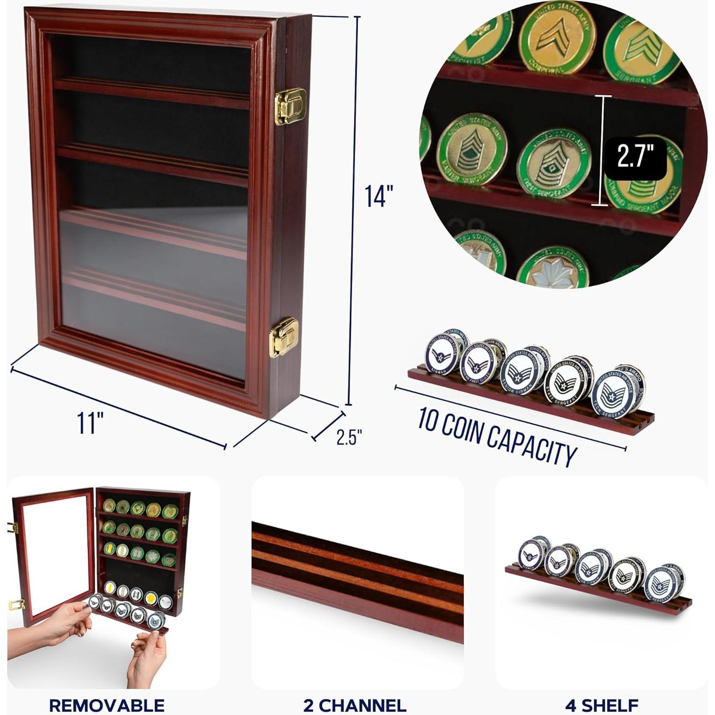 Estuche para Monedas DECOMIL 35.56x27.94cm Acabado Cerezo
