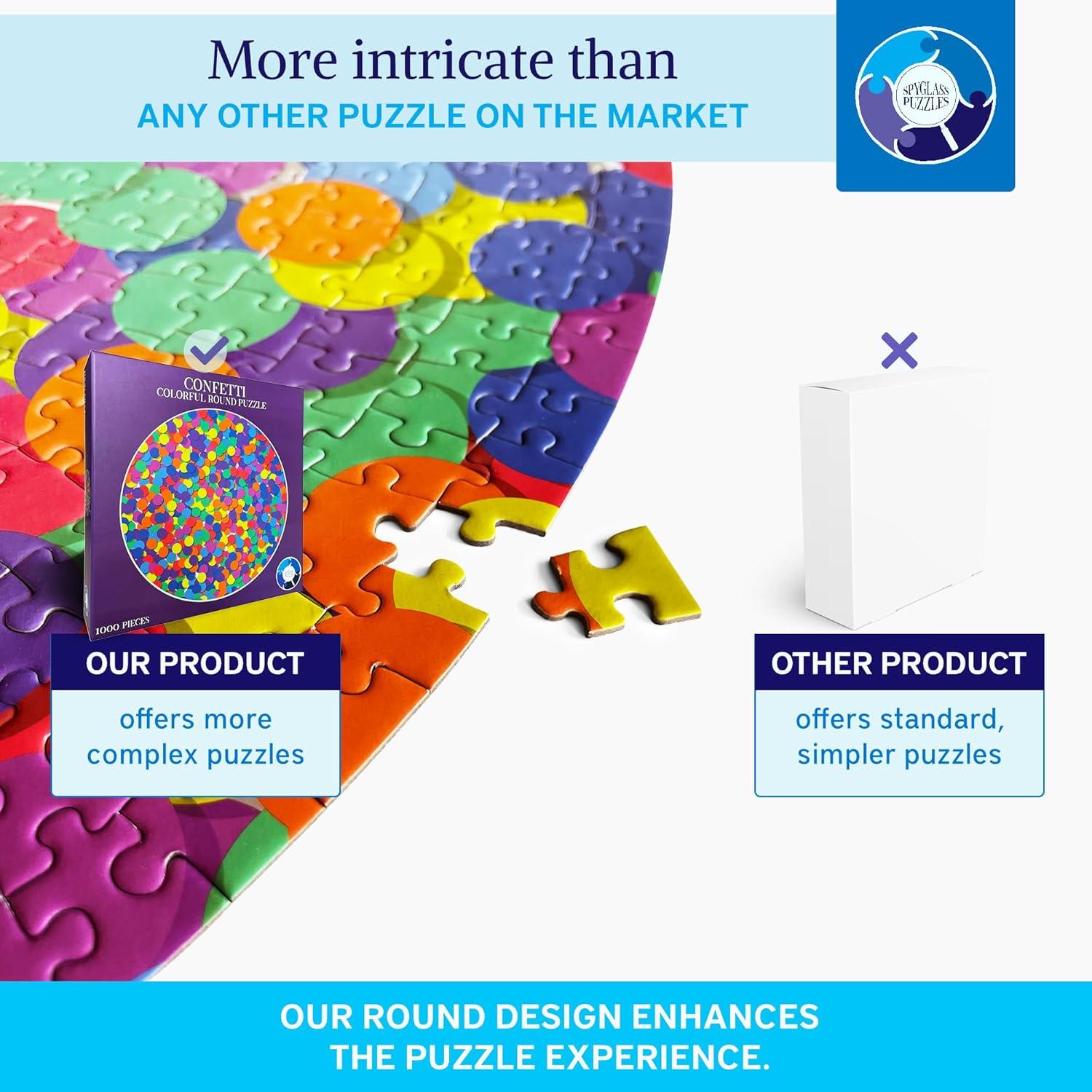 Rompecabezas Redondo 1000 Piezas Spyglass Confetti Colorido