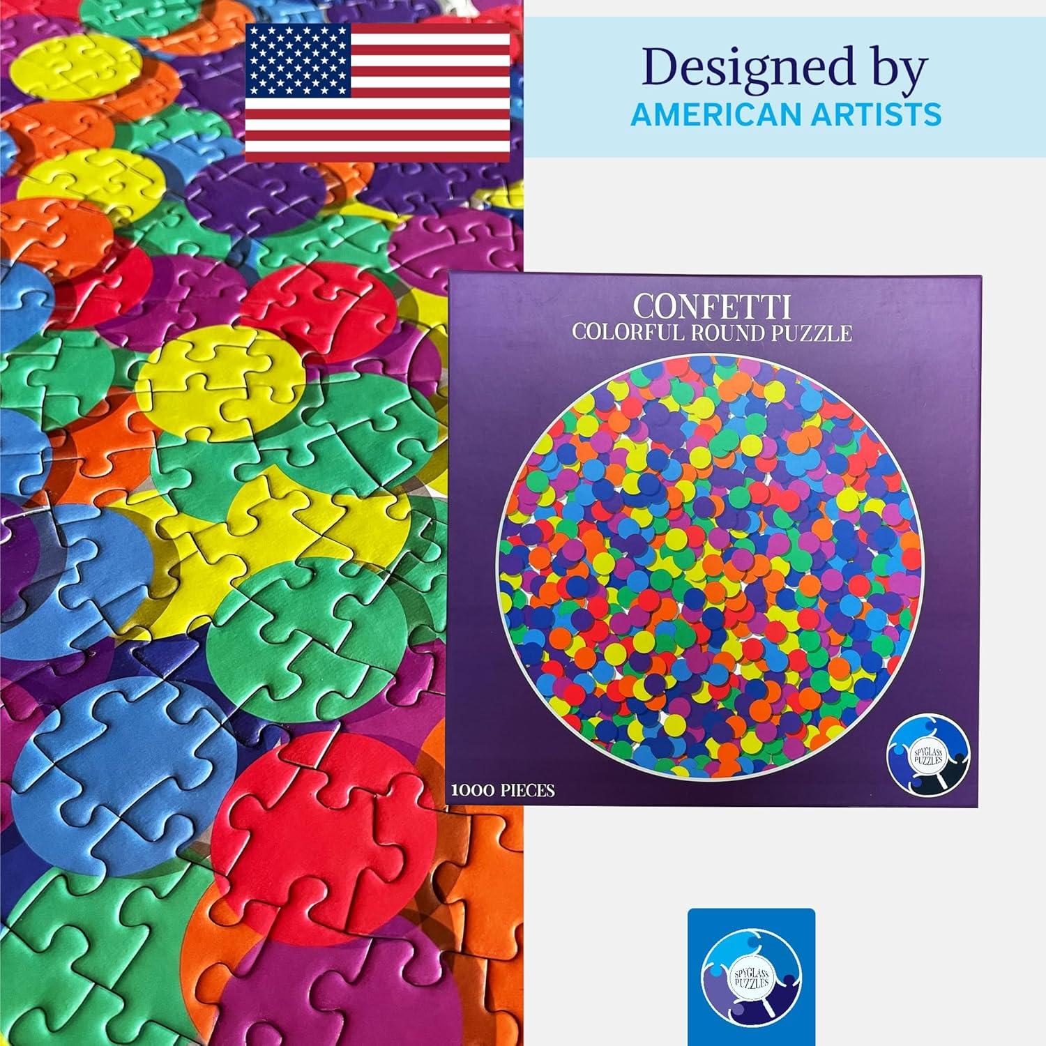 Rompecabezas Redondo 1000 Piezas Spyglass Confetti Colorido