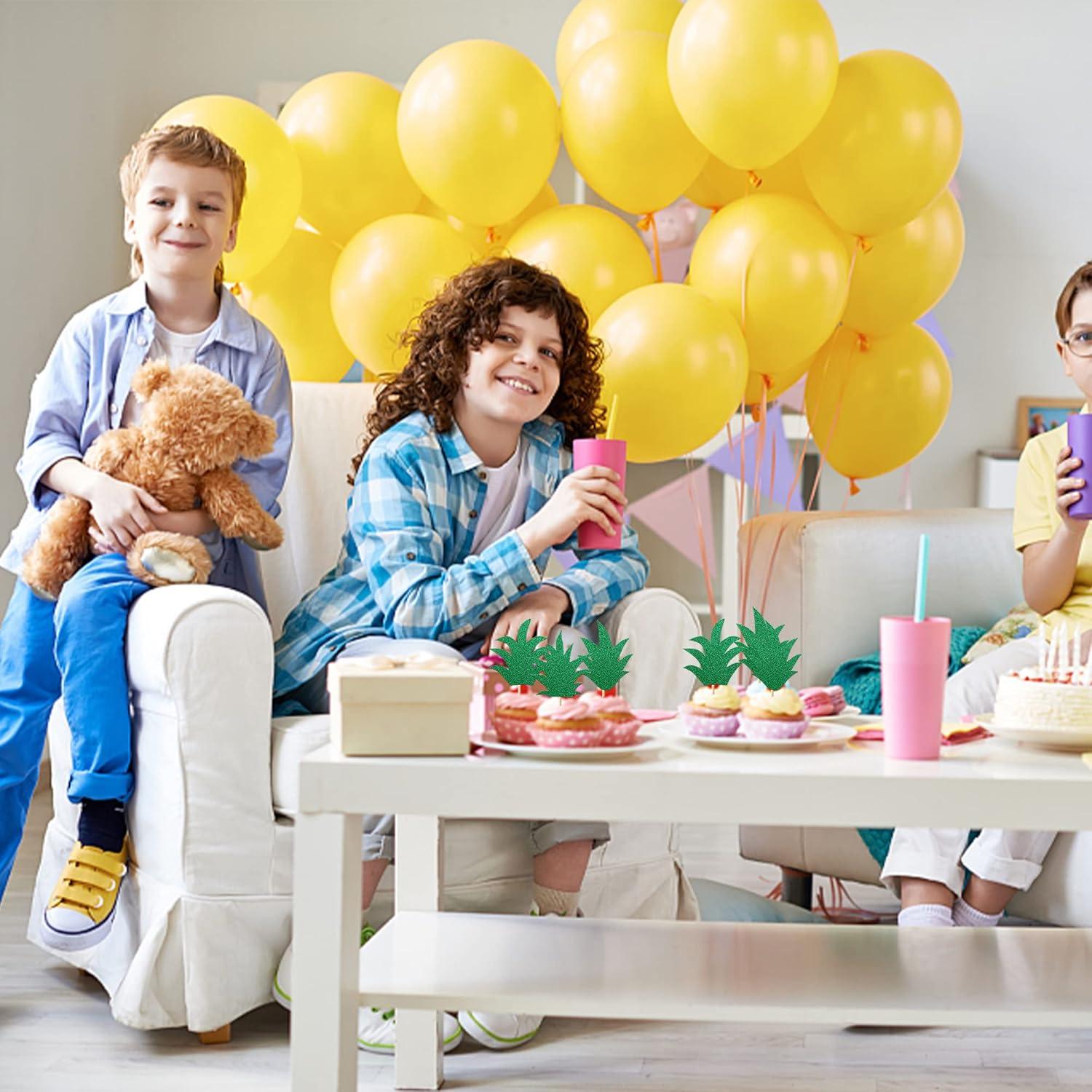 24 Picos Decorativos para Cupcakes Piña YCTHUNFISH Verde