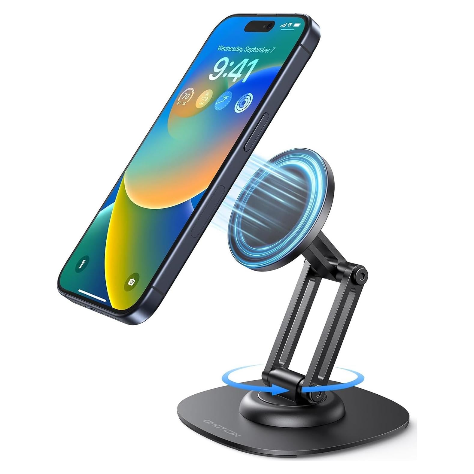 Soporte Magnético Rotativo 360° OMOTON para Teléfono - Negro