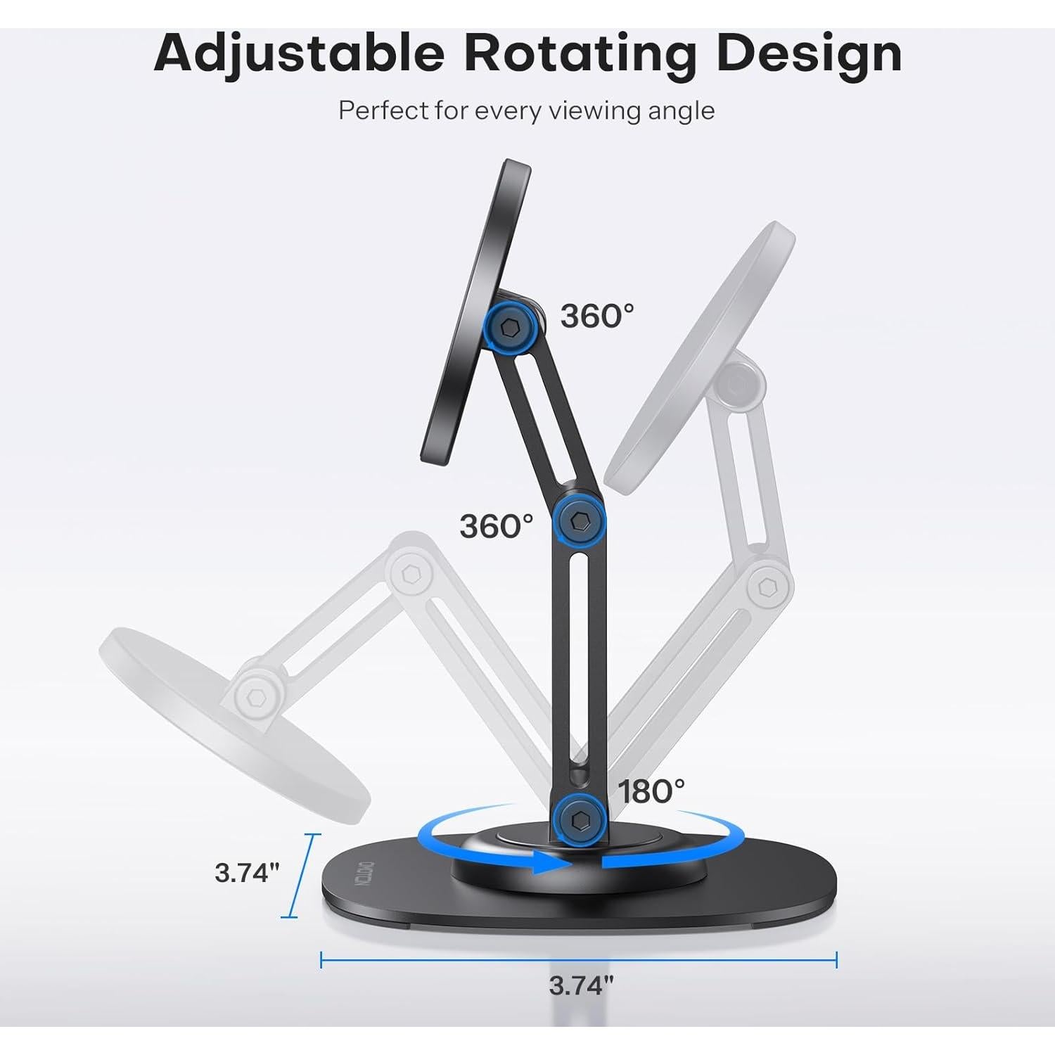 Soporte Magnético Rotativo 360° OMOTON para Teléfono - Negro