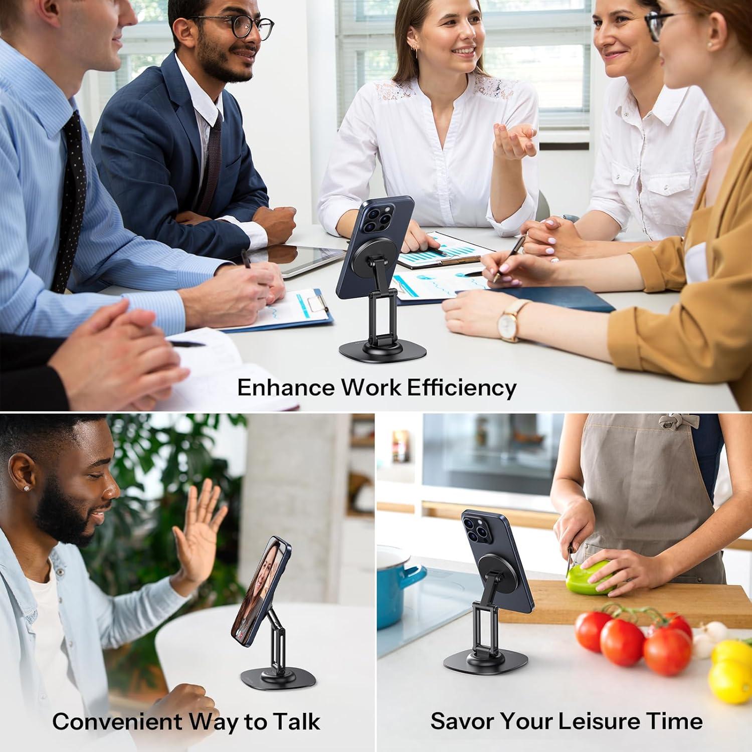 Soporte Magnético Rotativo 360° OMOTON para Teléfono - Negro