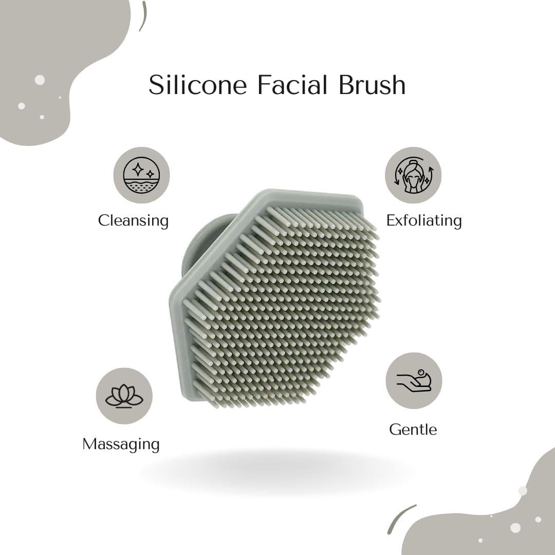 Cepillo Facial de Silicona Orgánico a Verde Gris 7.62cm Antimicrobiano