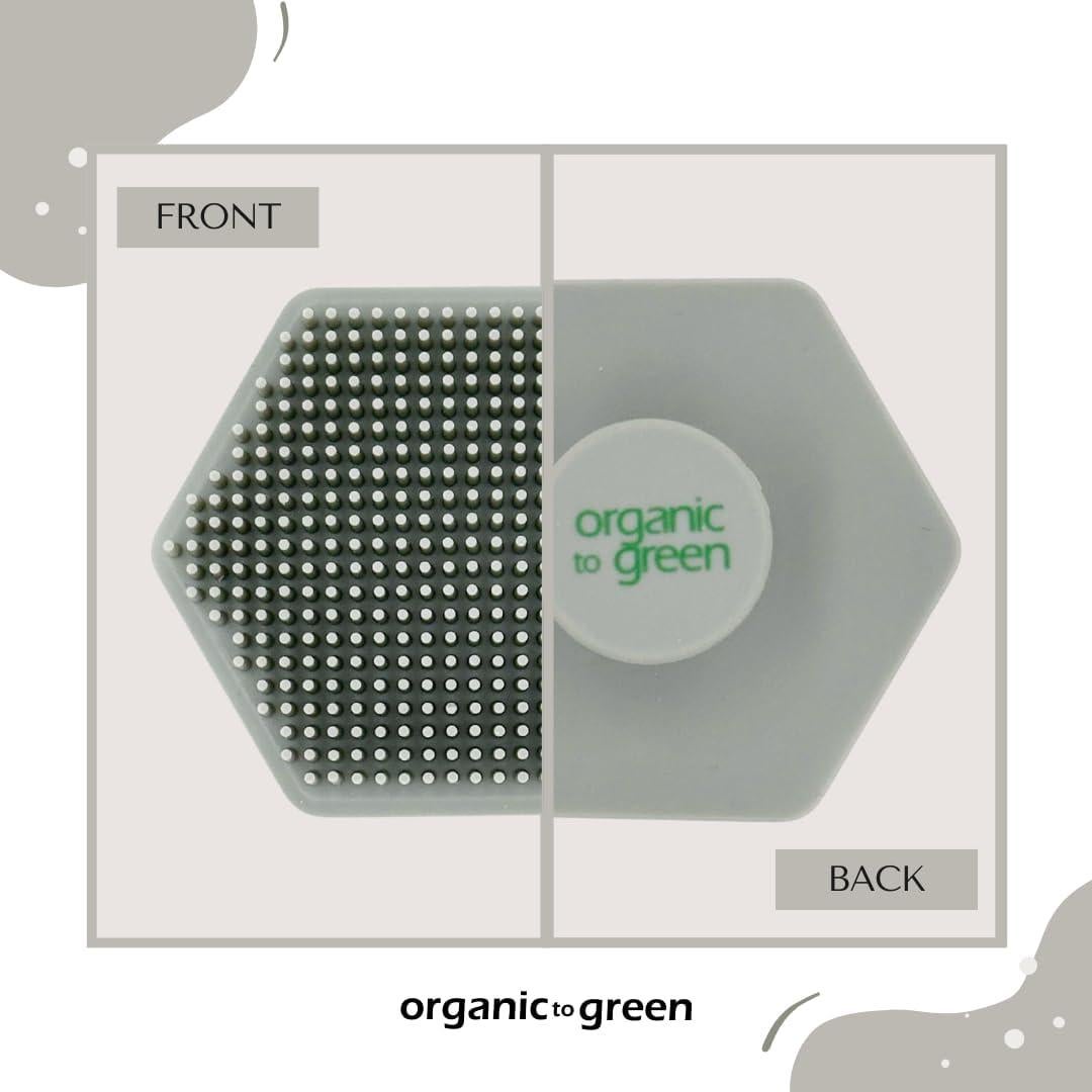 Cepillo Facial de Silicona Orgánico a Verde Gris 7.62cm Antimicrobiano
