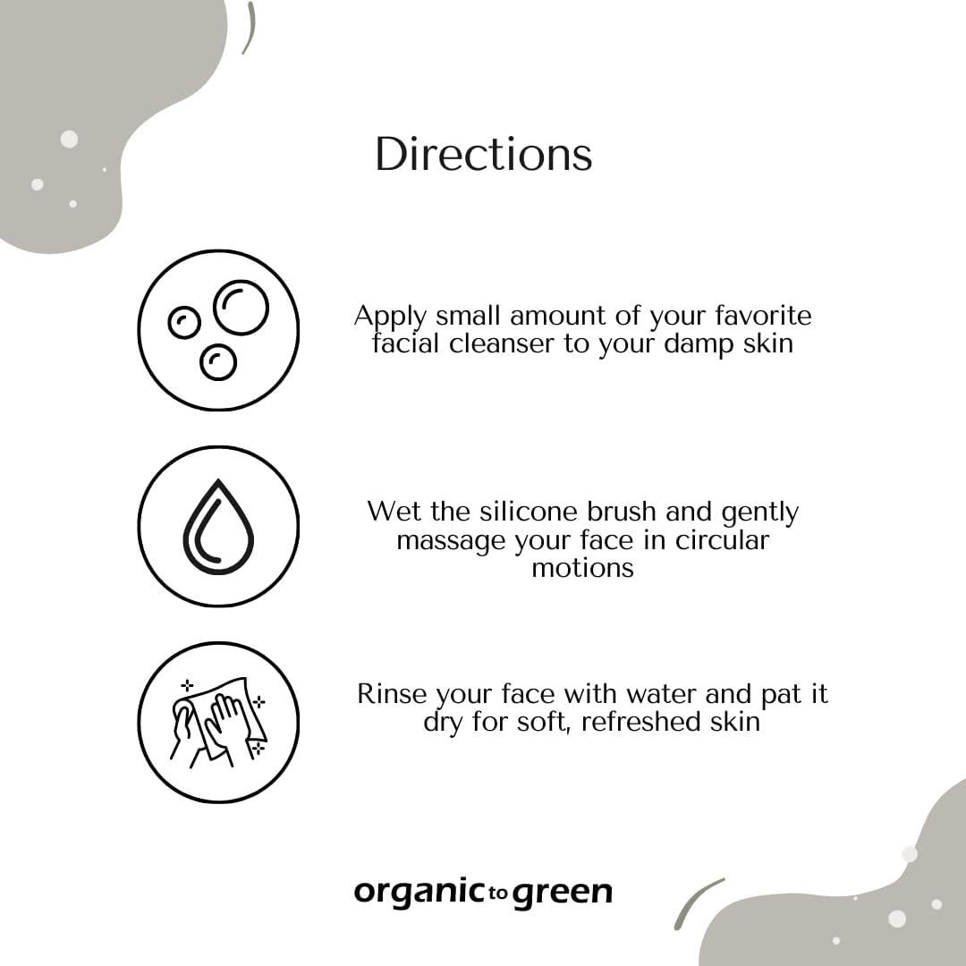 Cepillo Facial de Silicona Orgánico a Verde Gris 7.62cm Antimicrobiano