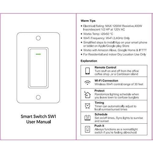 Interruptor de Luz Inteligente WiFi Moes 2 Gang Blanco Control Remoto