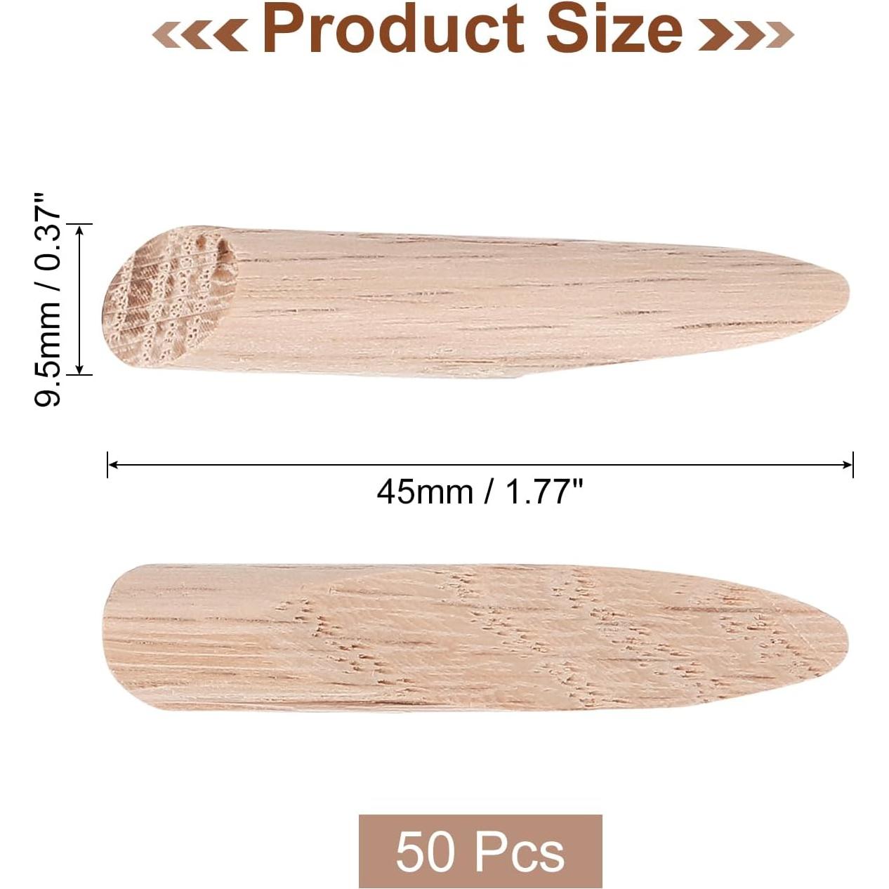 50 Tapones de Agujero de Madera Roble 9.5mm uxcell