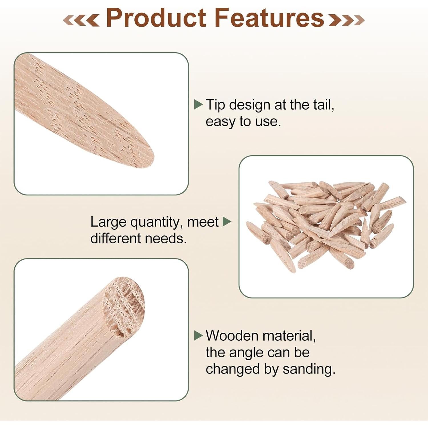 50 Tapones de Agujero de Madera Roble 9.5mm uxcell