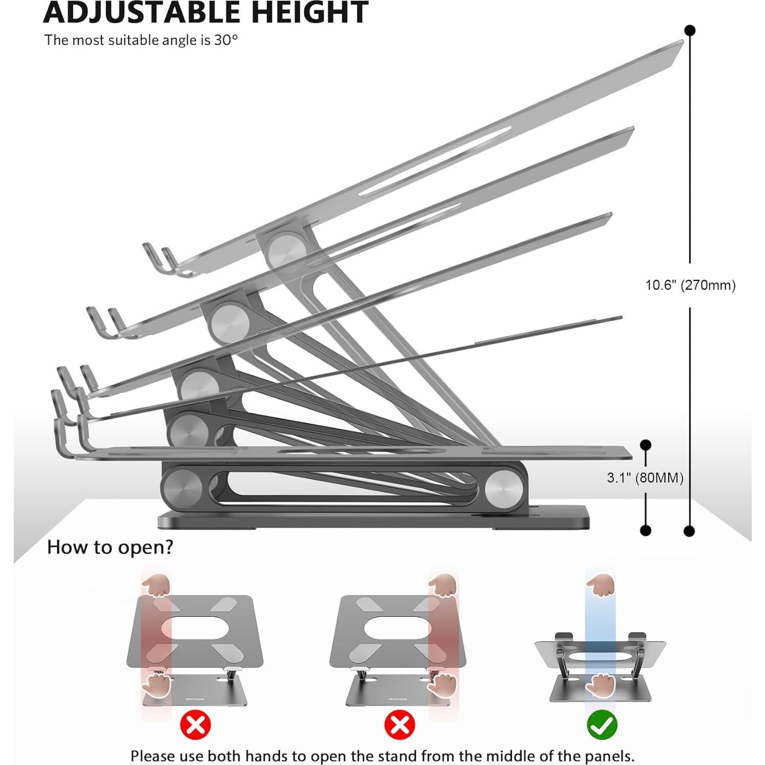 Soporte para Laptop BoYata N19 Ajustable Multi-Angulo 43 cm
