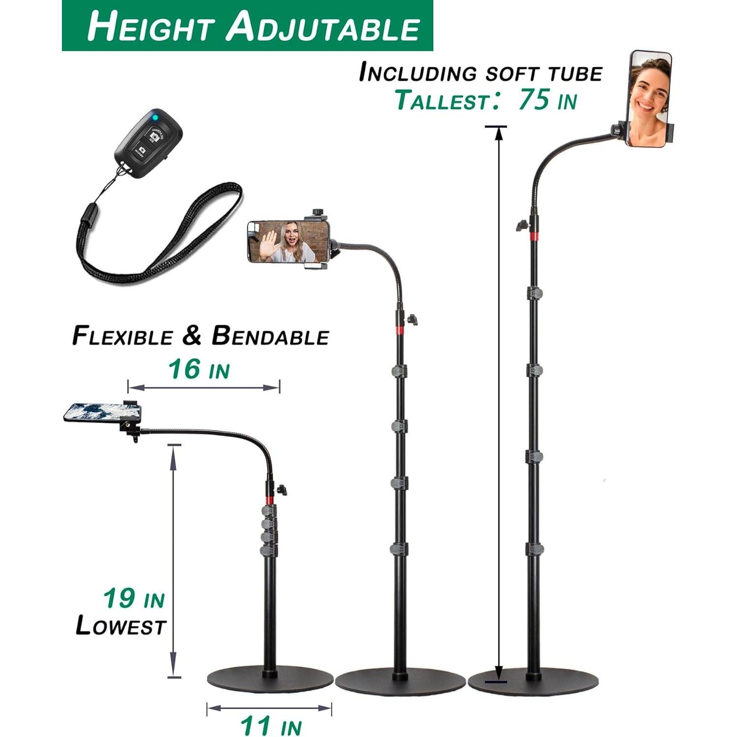 Soporte de Teléfono de Pie Makerigh Ajustable 190.5 cm