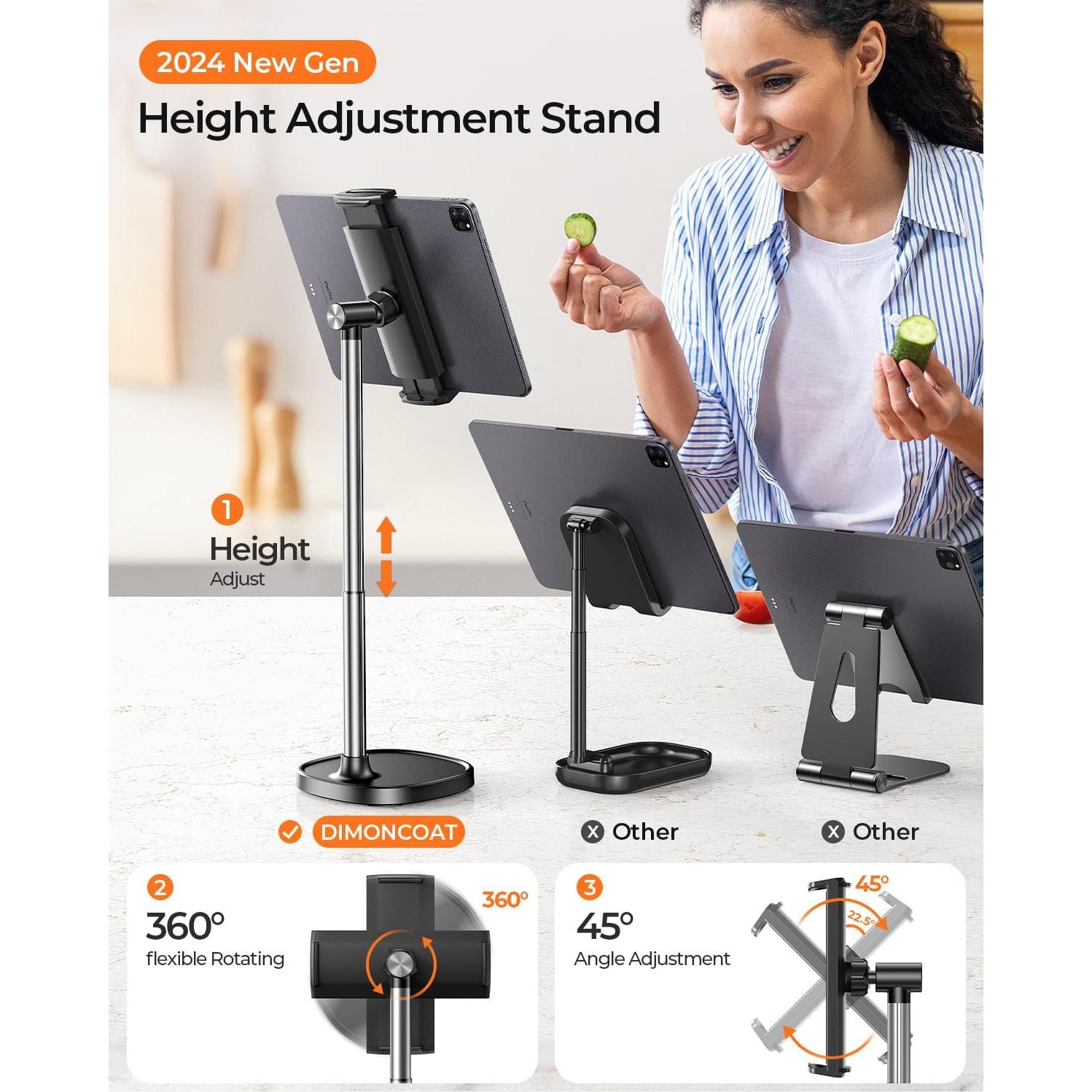 Soporte de Tableta Ajustable DIMONCOAT 360° para Escritorio